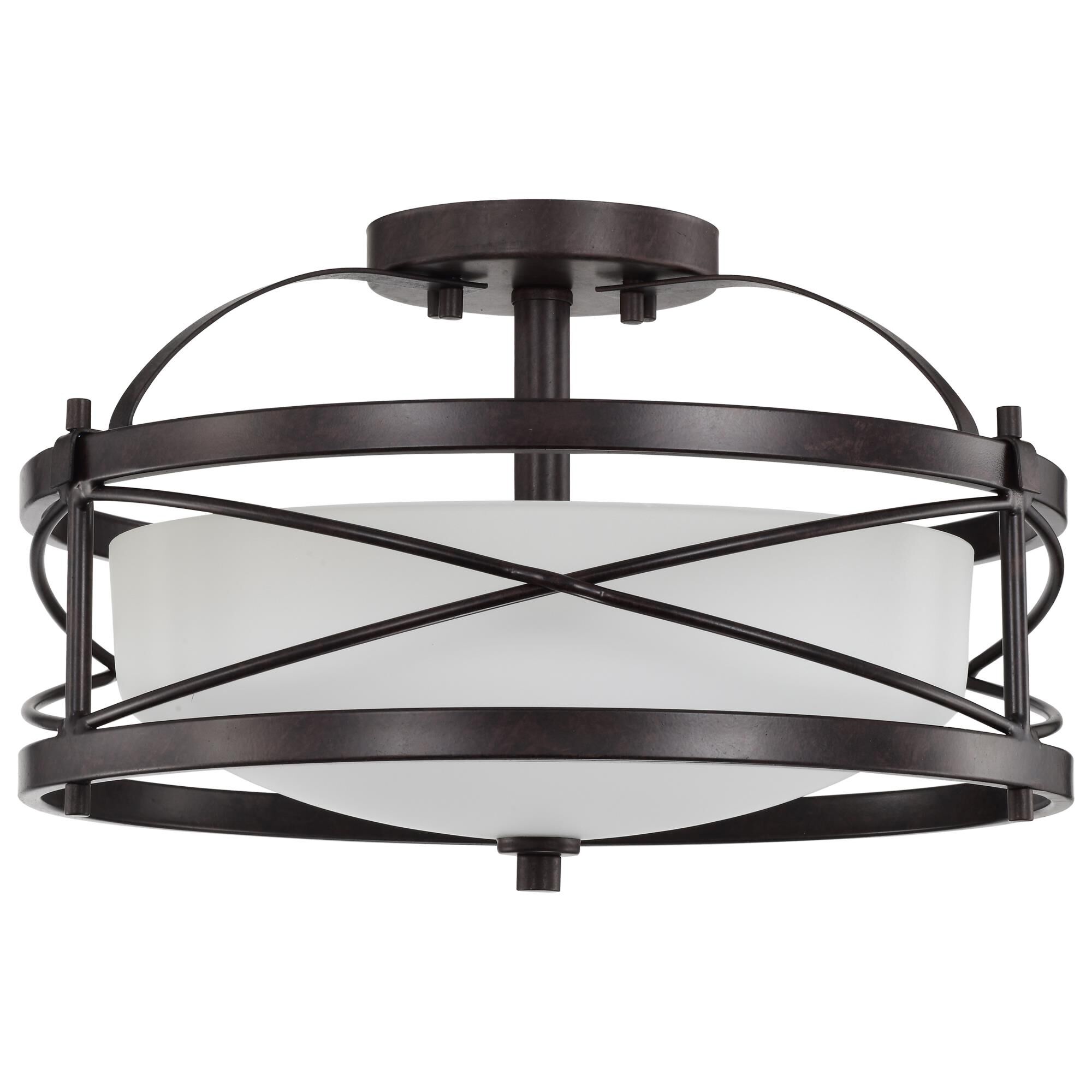Ginger 14 Inch 2 Light Semi Flush Mount by Nuvo Lighting