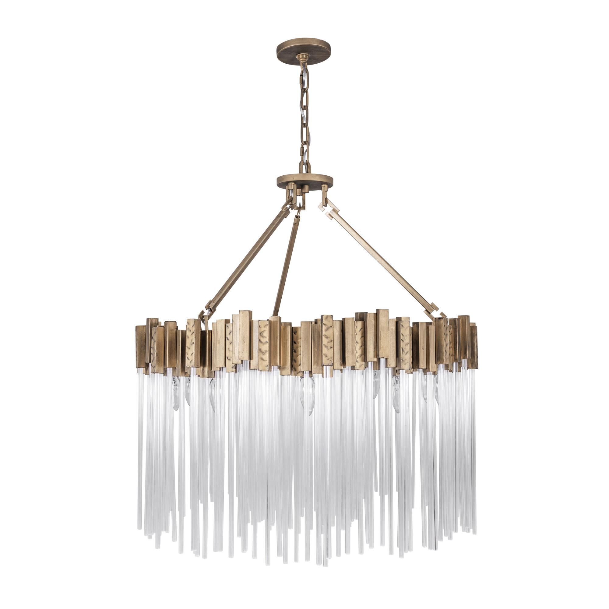 Shown in Havana Gold finish and Clear Fluted glass