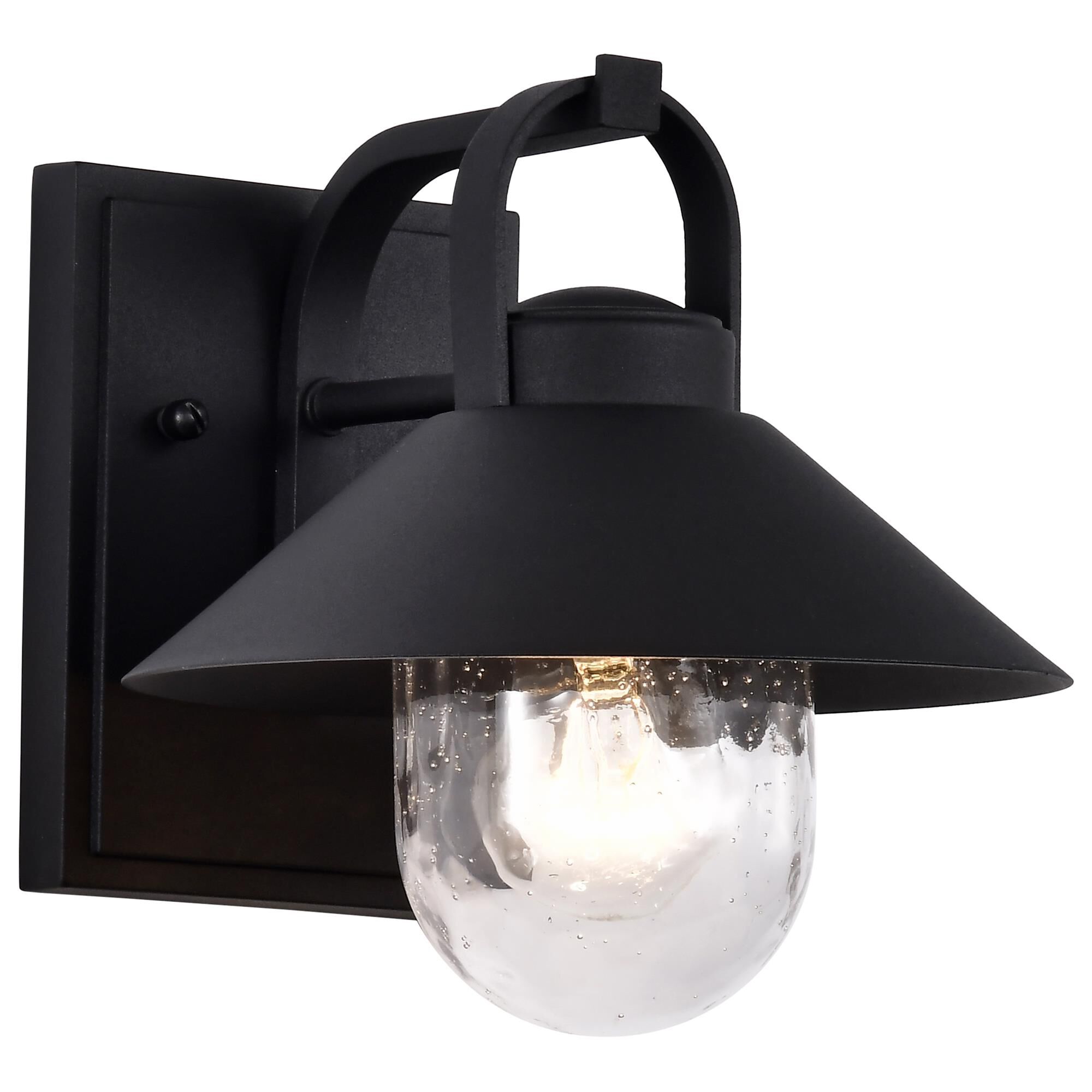Shown in Black finish and Clear Seeded glass