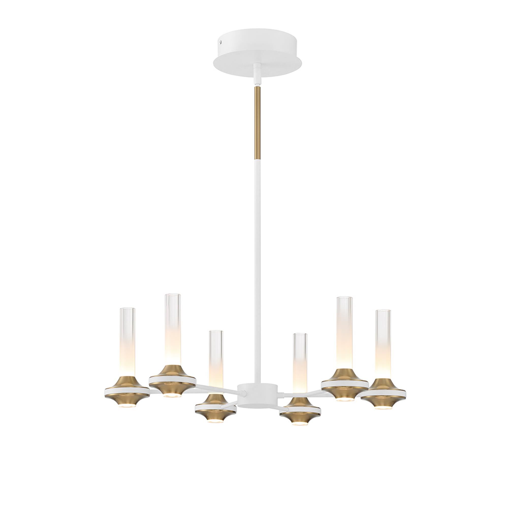 Shown in White and Brass finish and Etched glass