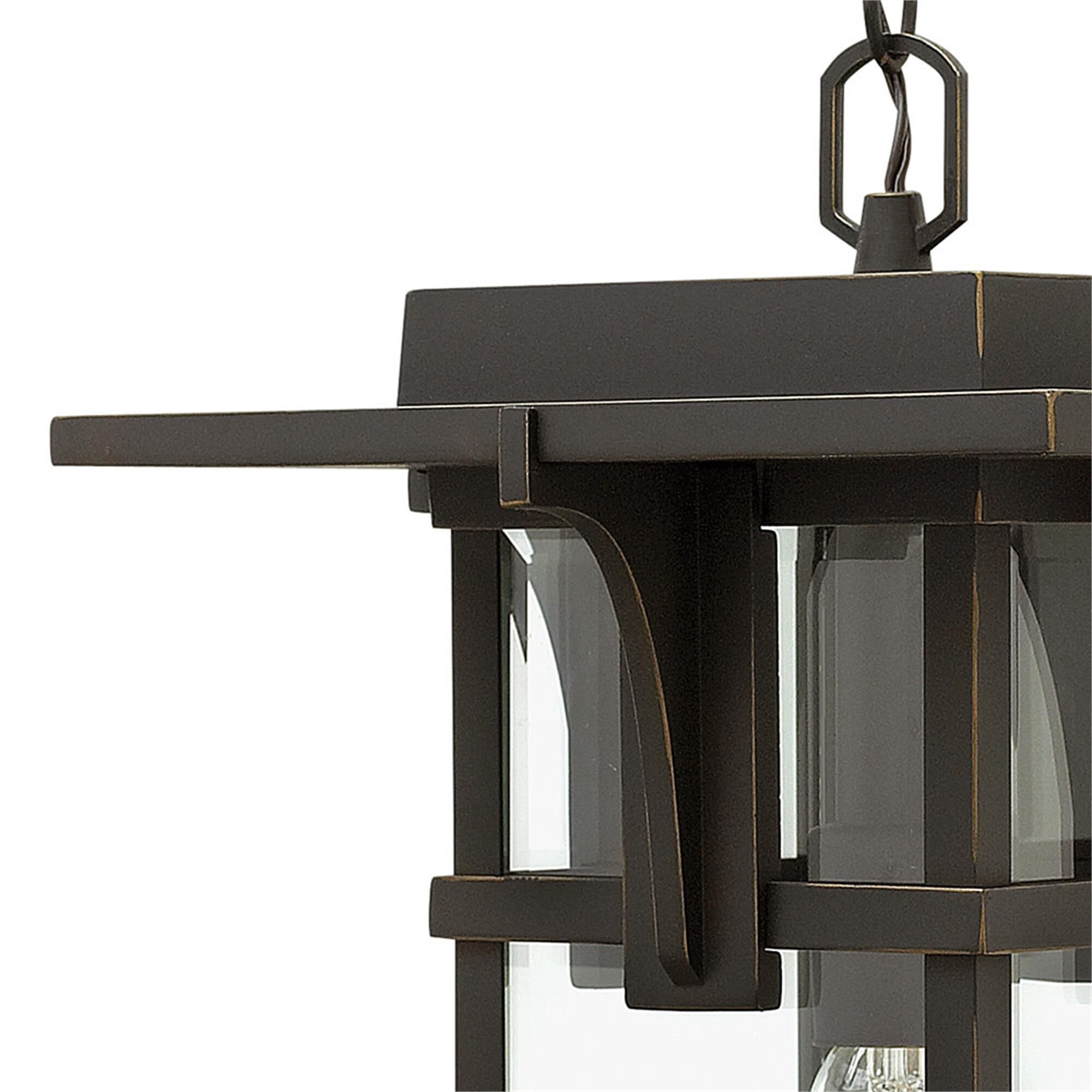 Shown in Oil Rubbed Bronze finish and Clear Beveled glass
