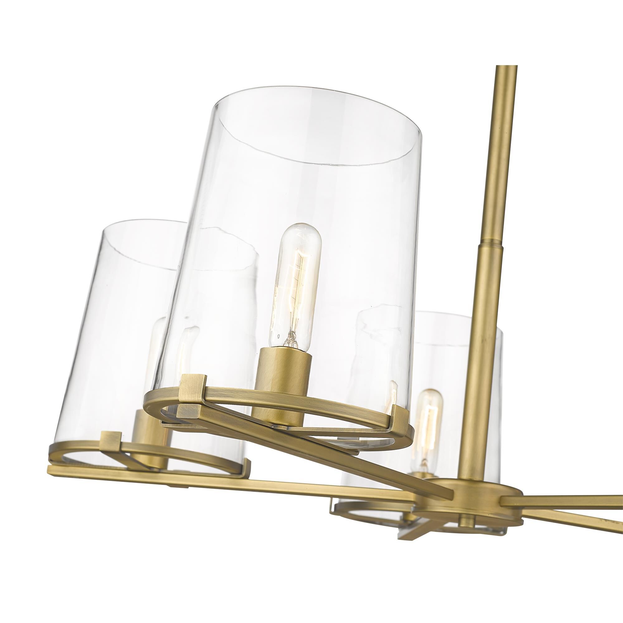 Shown in Rubbed Brass finish and Glass shade