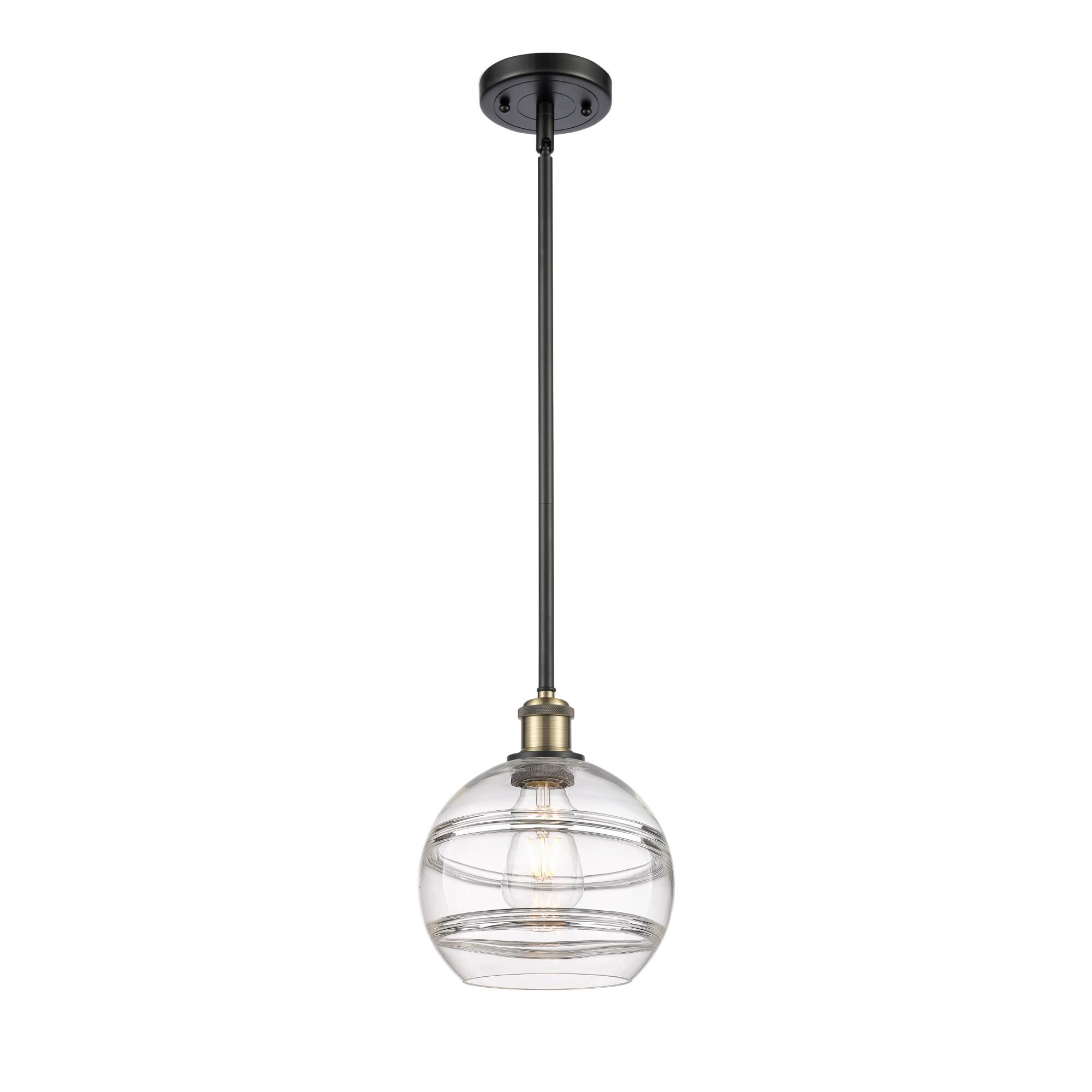 Shown in Black Antique Brass finish and Clear glass