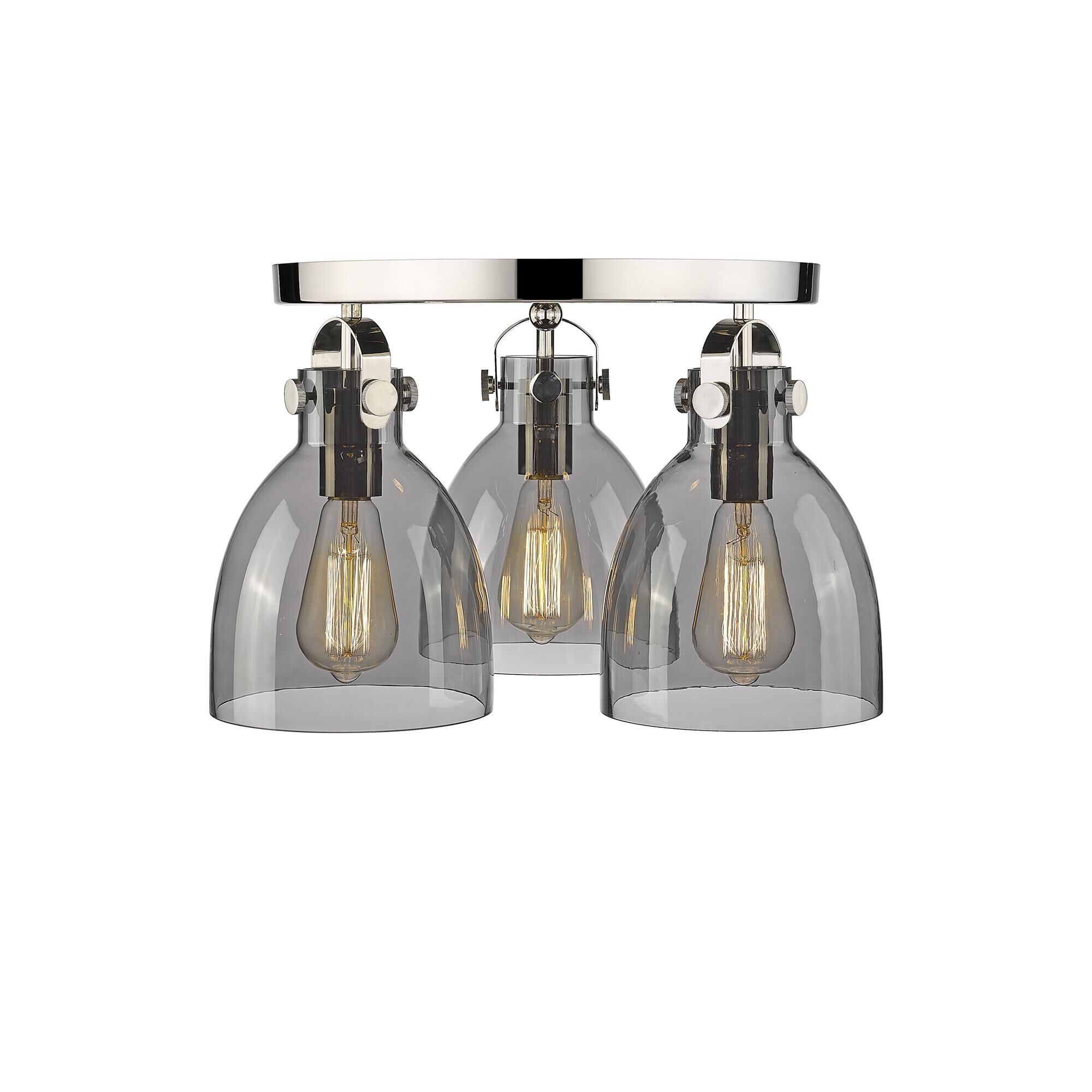 Shown in Polished Nickel finish and Plated Smoke glass