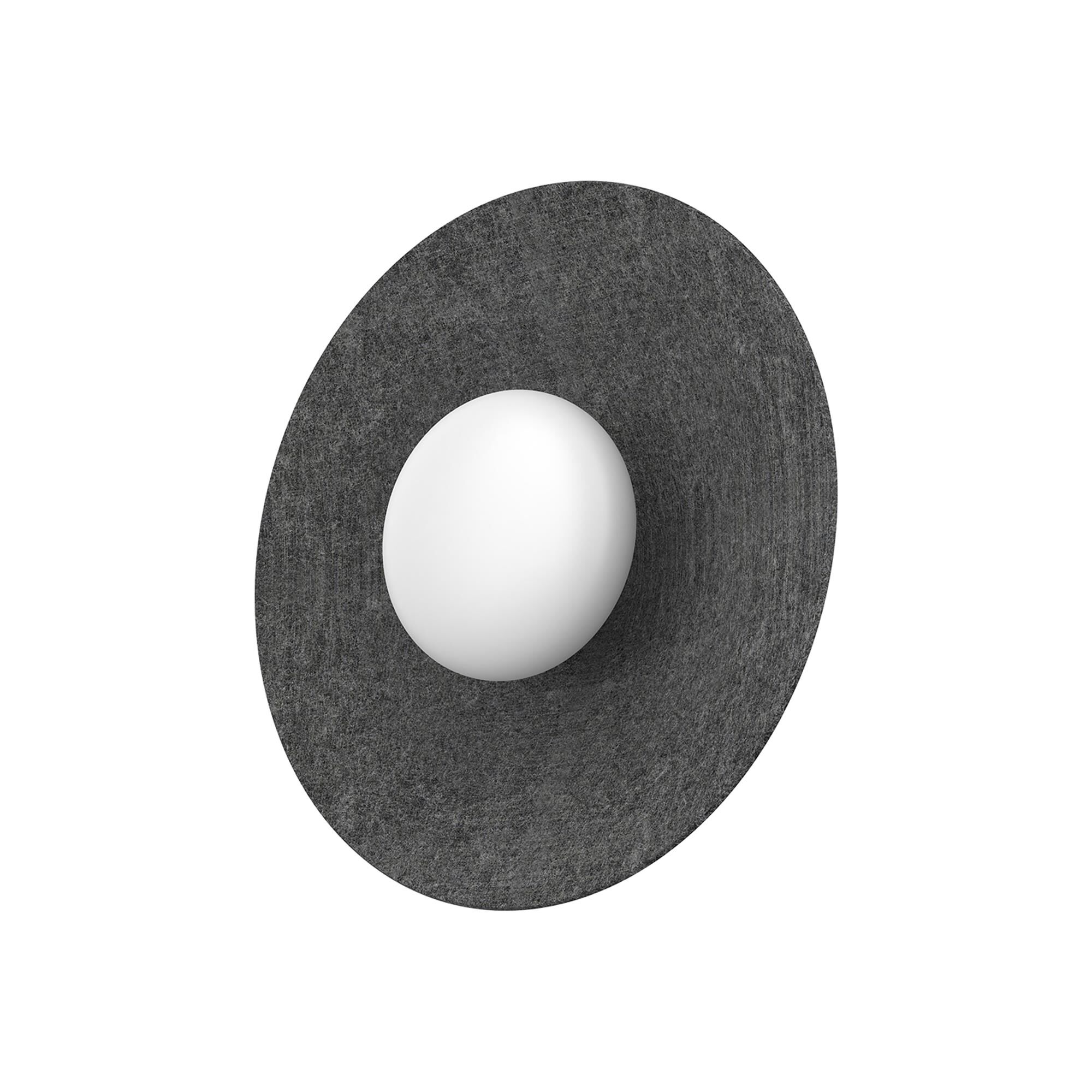Shown in Grey finish and Opal glass and Felt shade