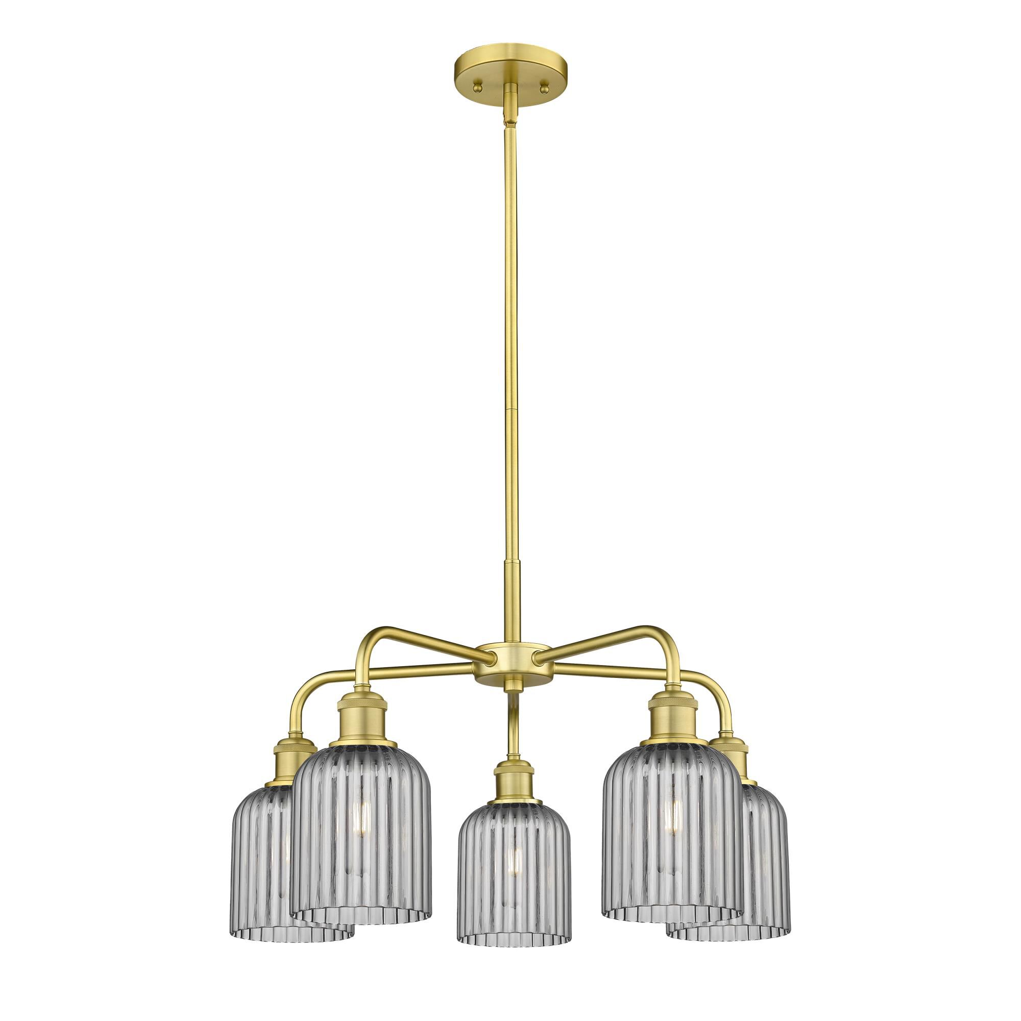Shown in Satin Gold finish and Light Smoke shade