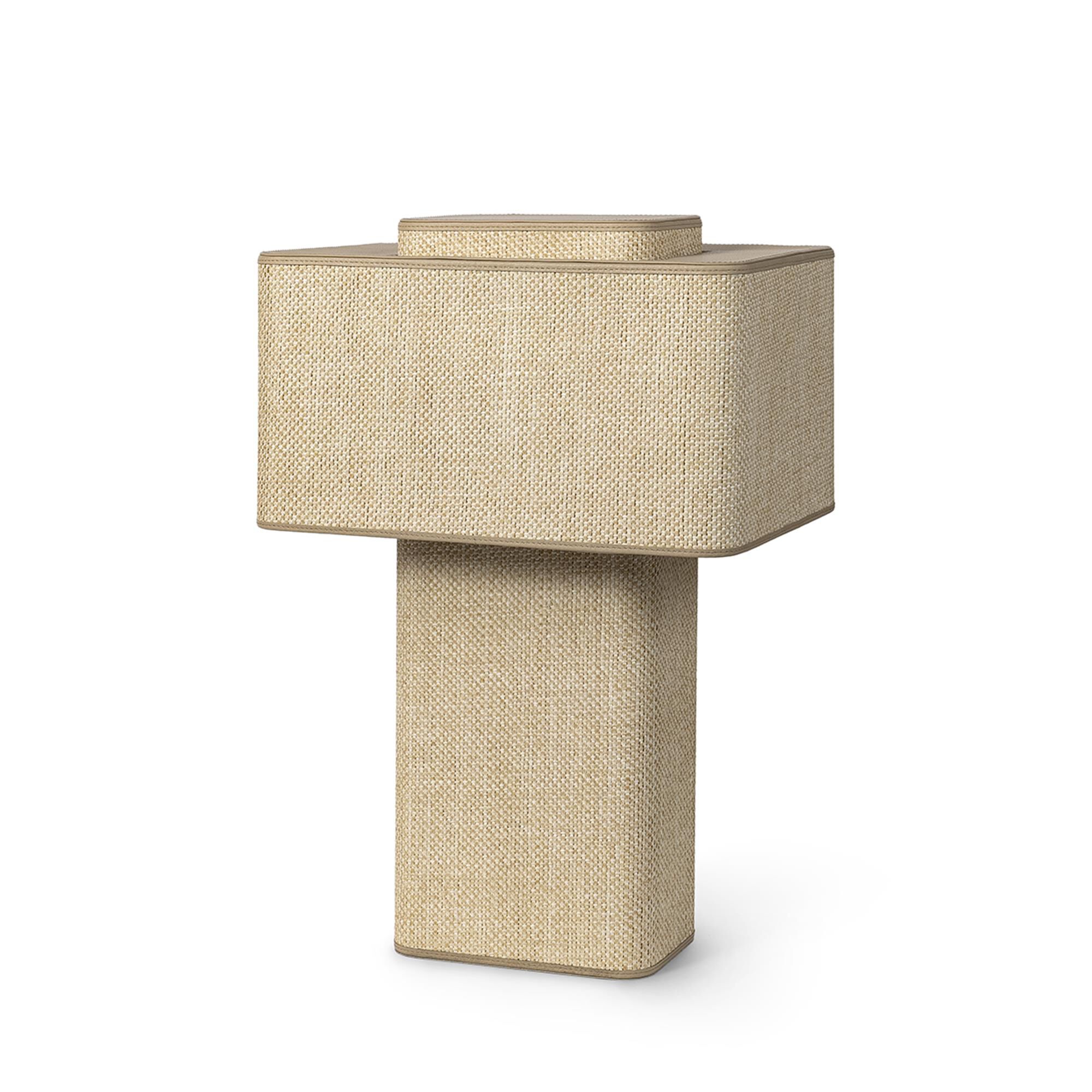 Shown in Natural finish and Raffia and Leather shade