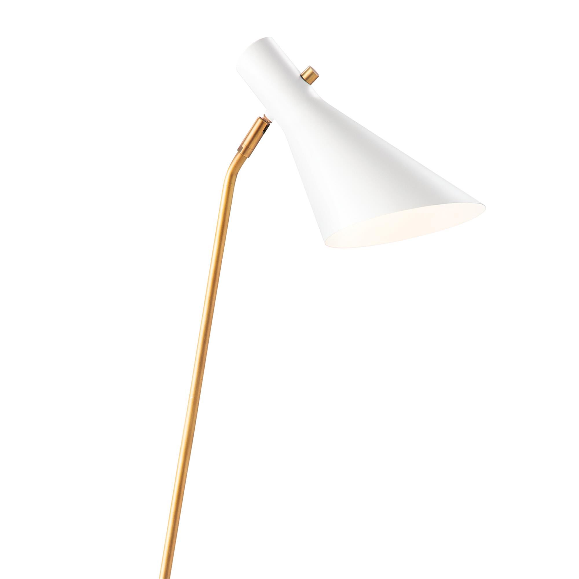 Shown in White finish and - None - shade