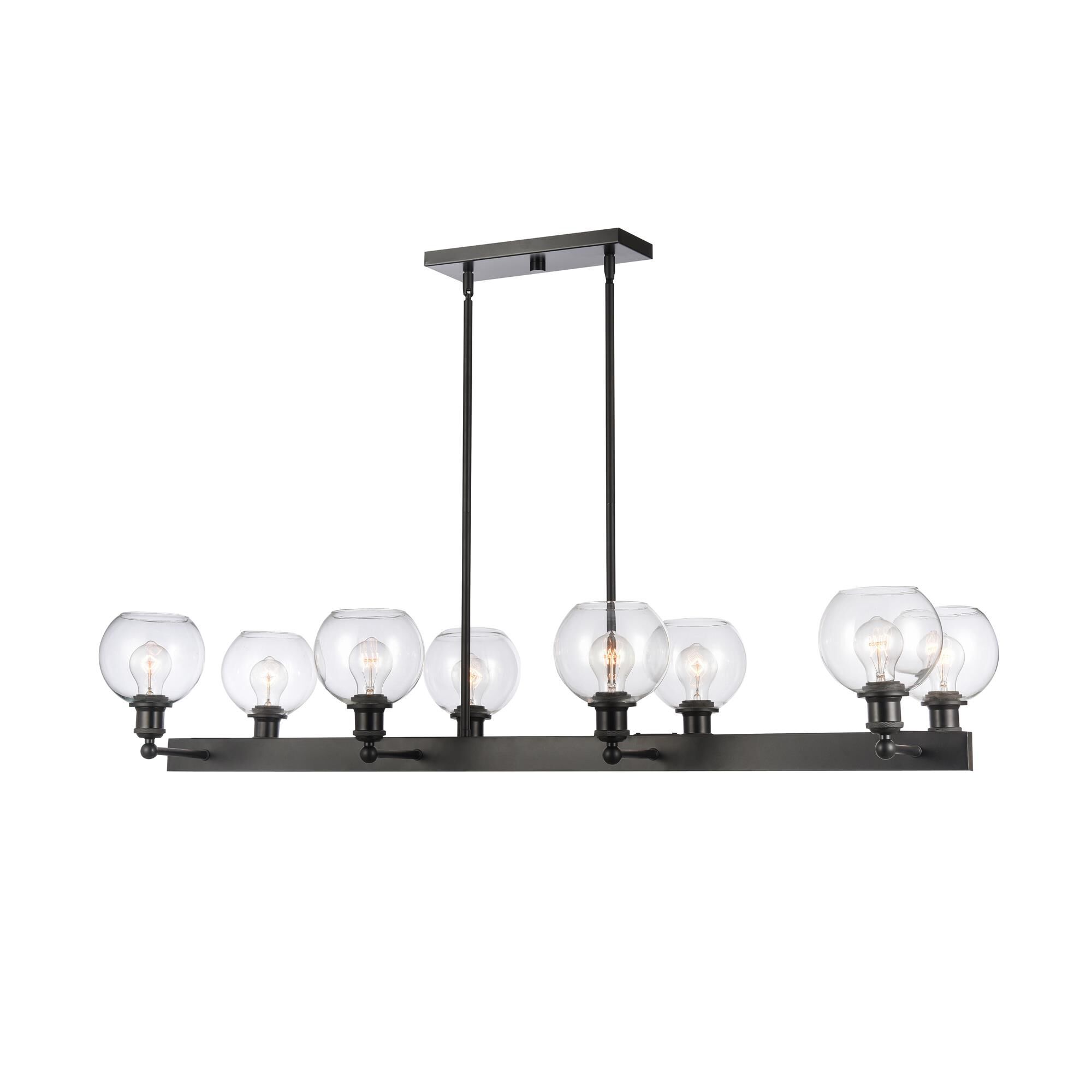 Shown in Matte Black, Clear finish and Clear glass and Clear Glass shade