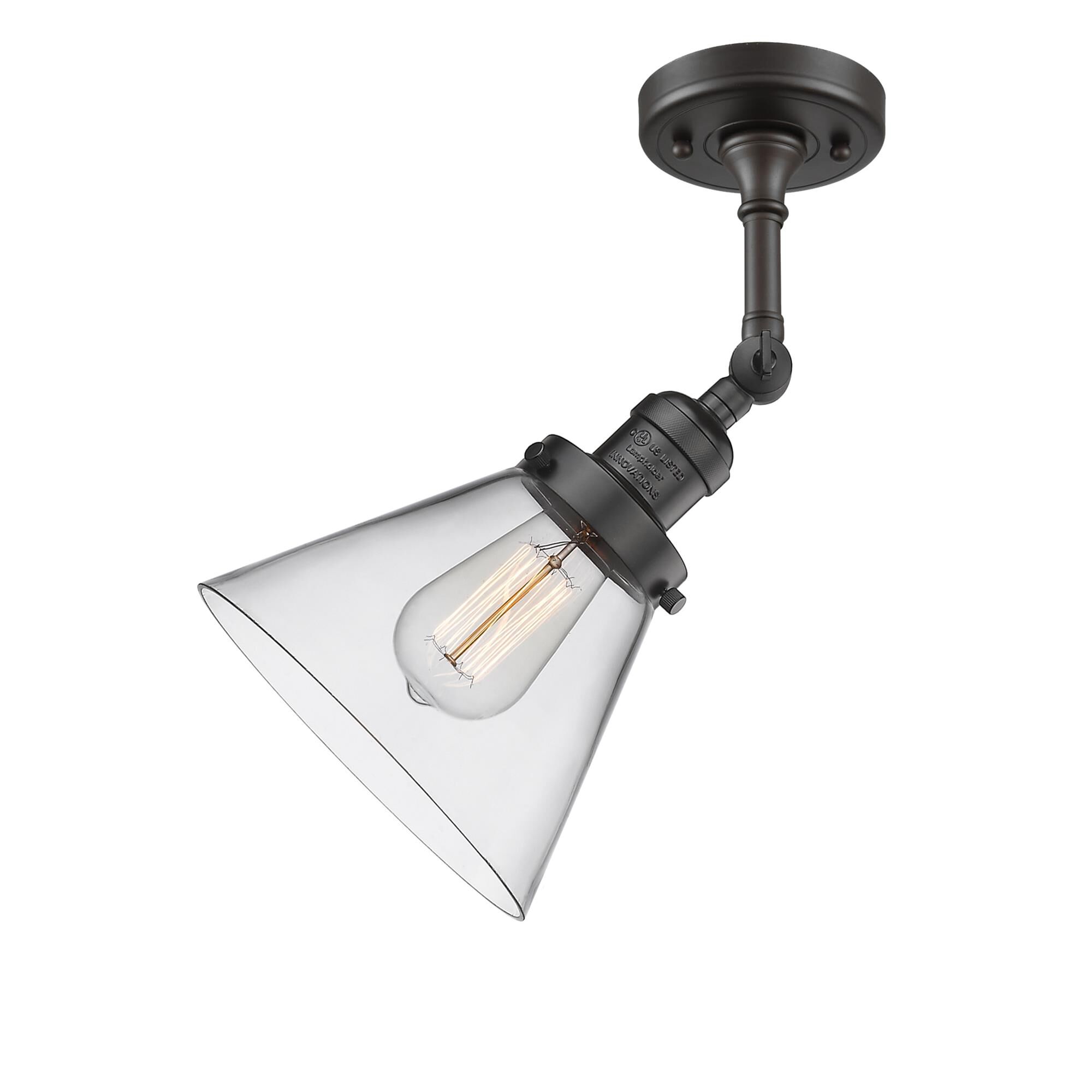 Bruno Marashlian Large Cone 7 Inch 1 Light Semi Flush Mount by Innovations Lighting