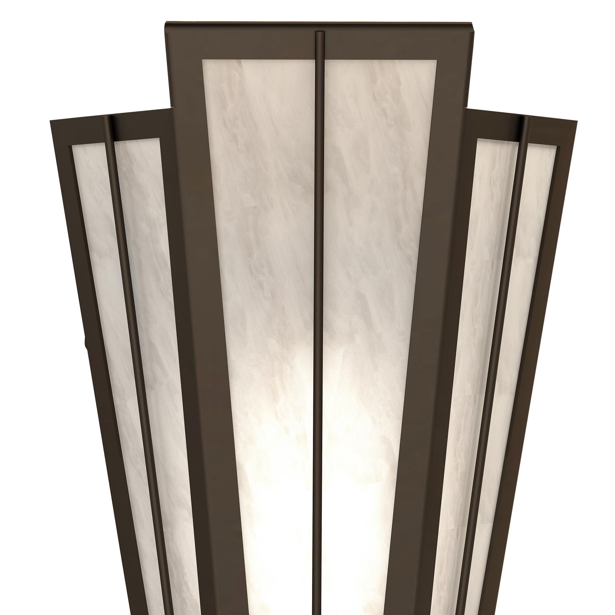 Shown in Oil Rubbed Bronze finish and White glass