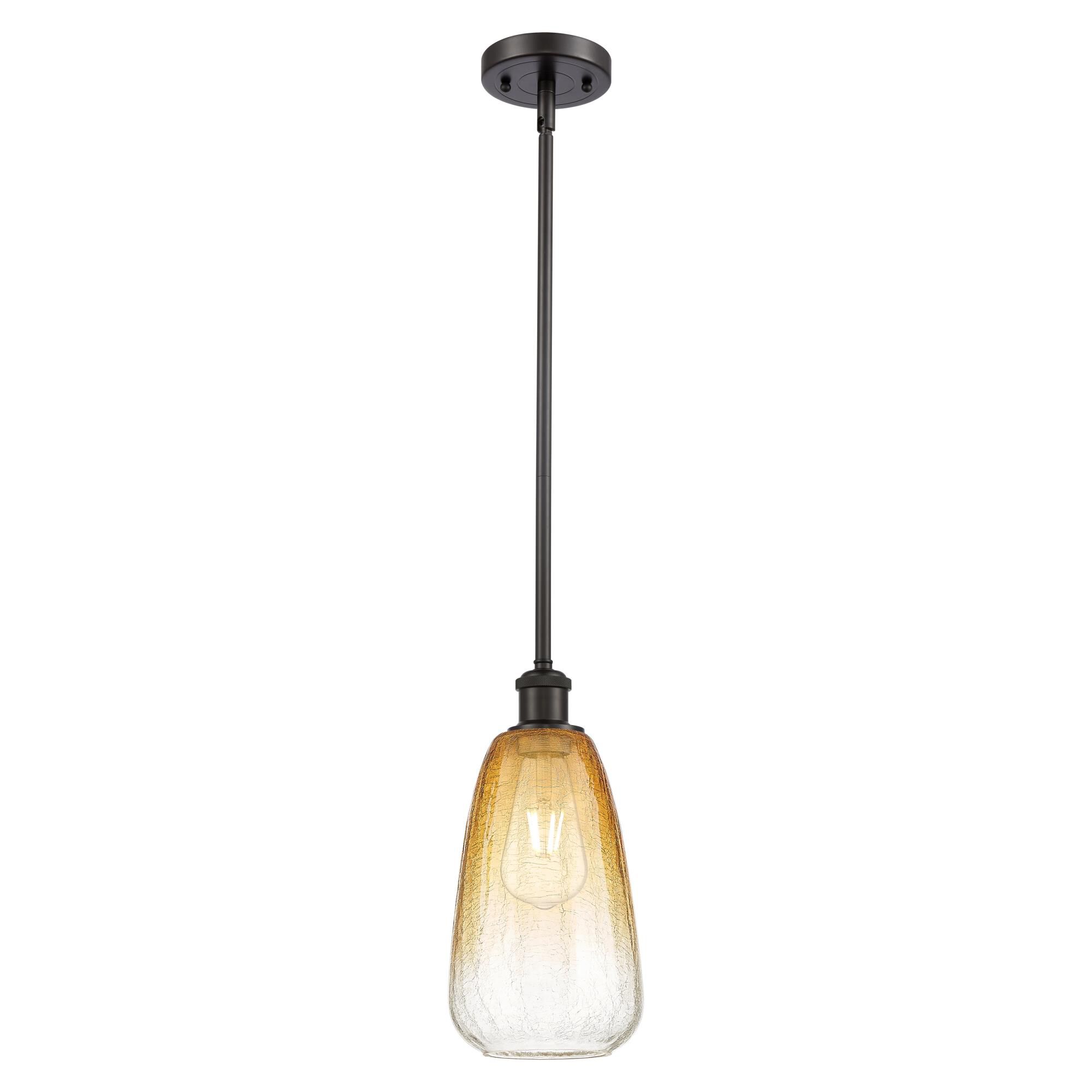 Shown in Oil Rubbed Bronze finish and Amber glass