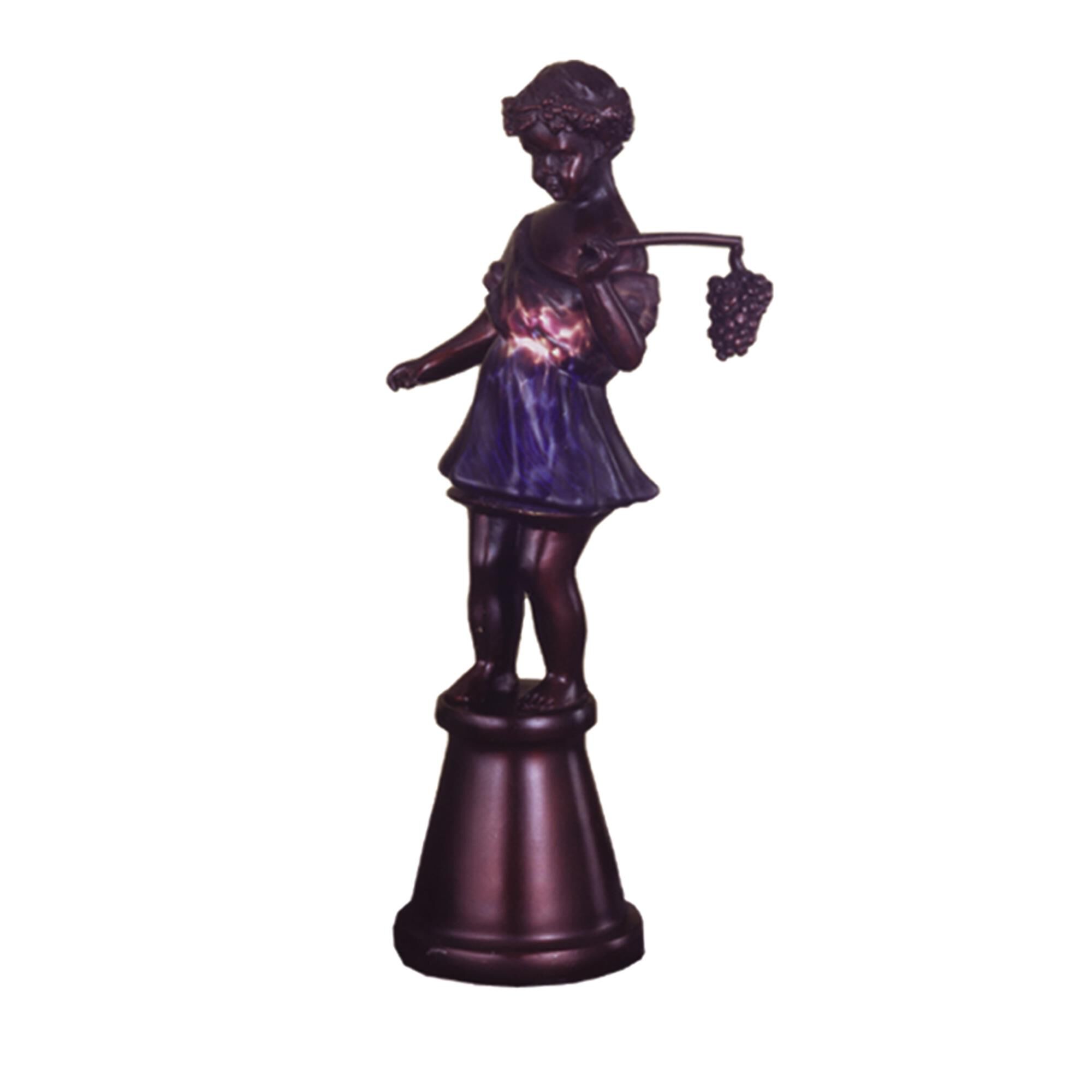 Shown in Brass finish and Purple-Blue glass