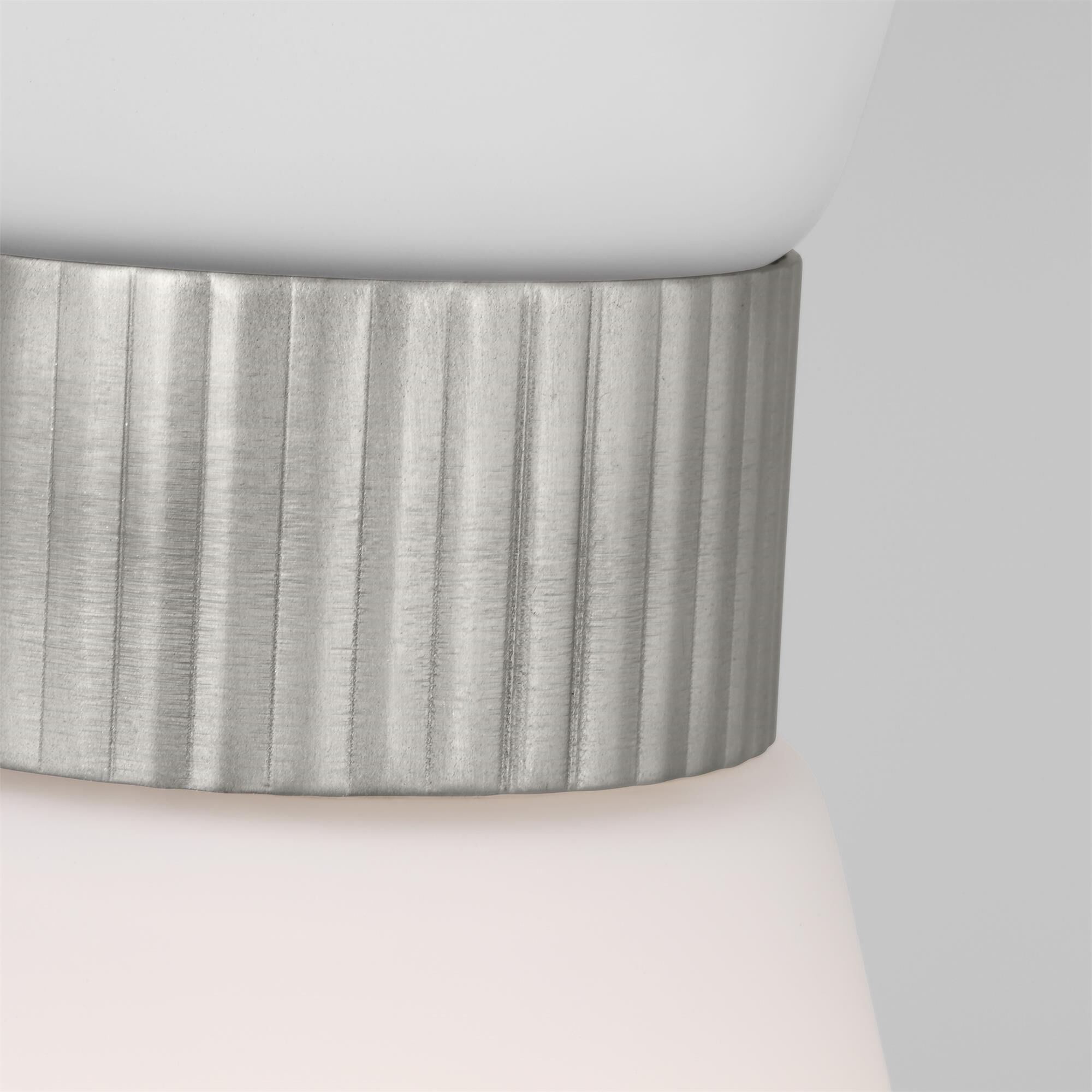 Shown in Brushed Steel finish and Etched White glass