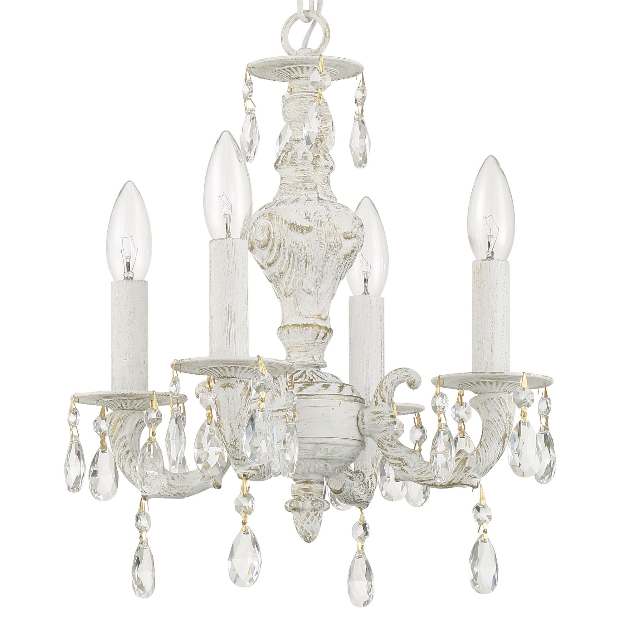 Paris Market 13 Inch 4 Light Mini Chandelier by Crystorama