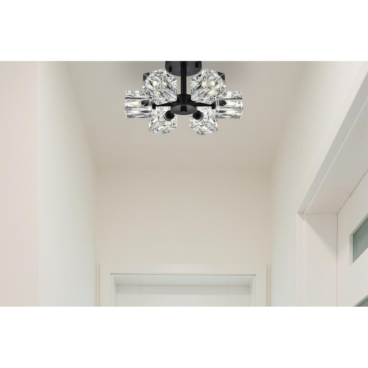 Lyra 14 Inch Semi Flush Mount by Elegant Lighting