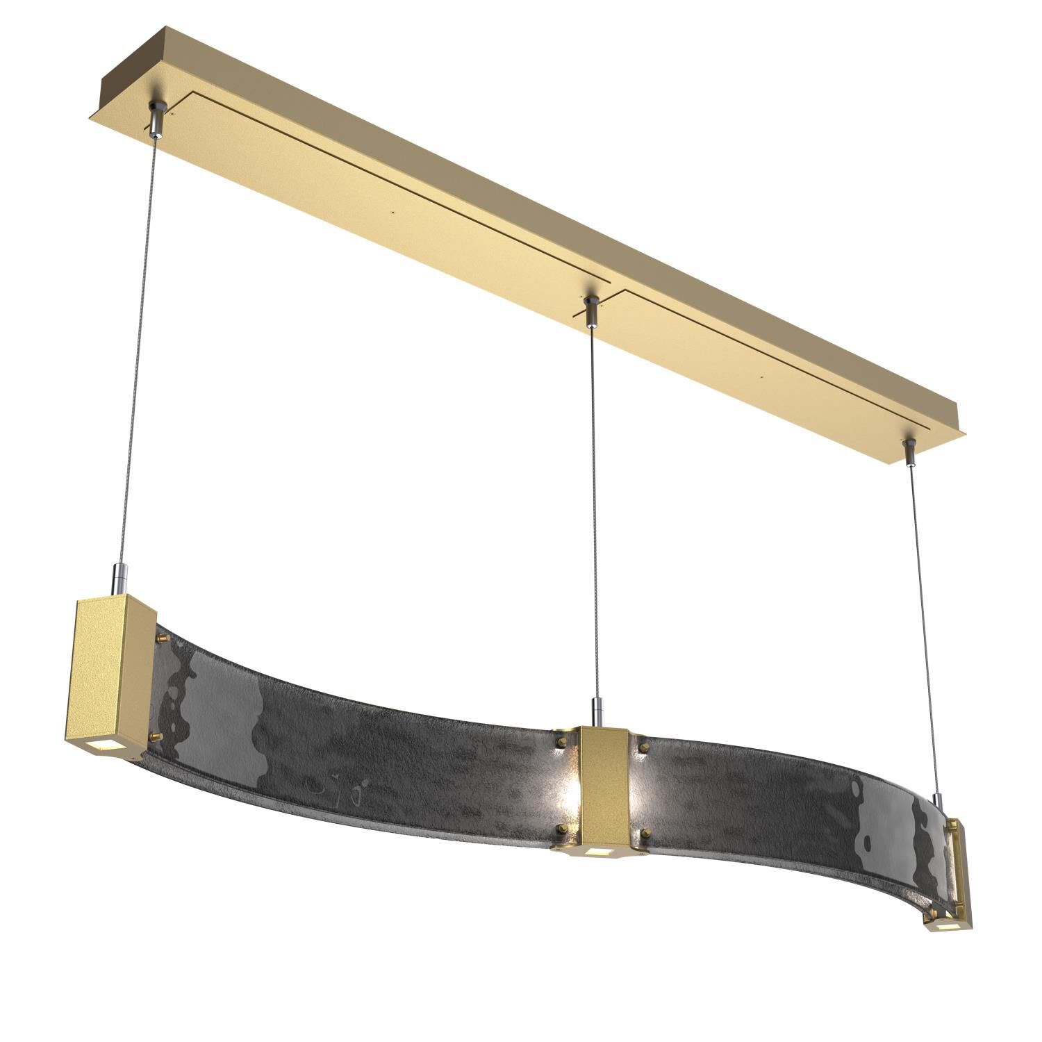 Shown in Gilded Brass finish and Smoke Granite glass