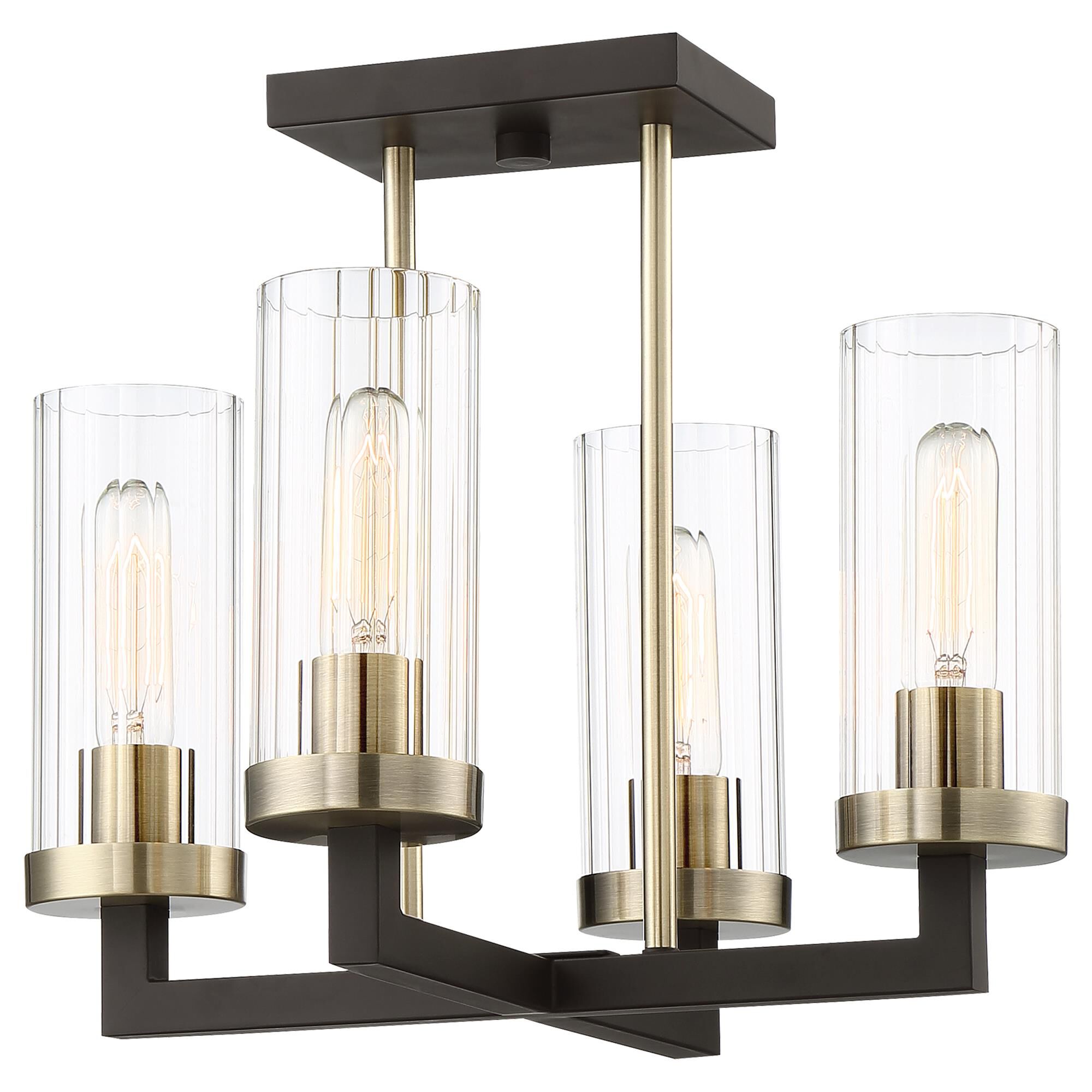 Shown in Aged Kinston Bronze W/Brushed finish and Clear glass