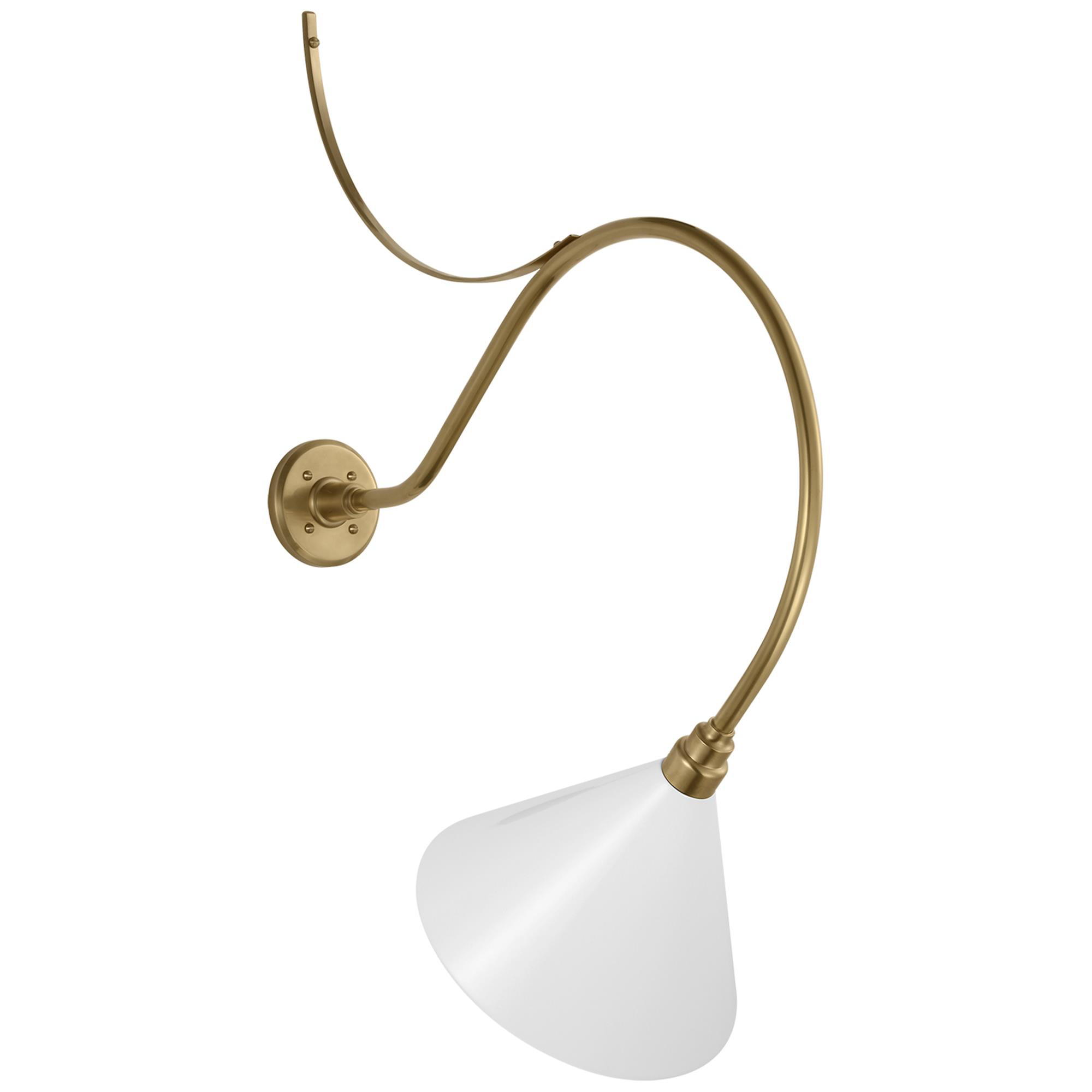 Shown in Hand-Rubbed Antique Brass finish and White Conical Savannah shade