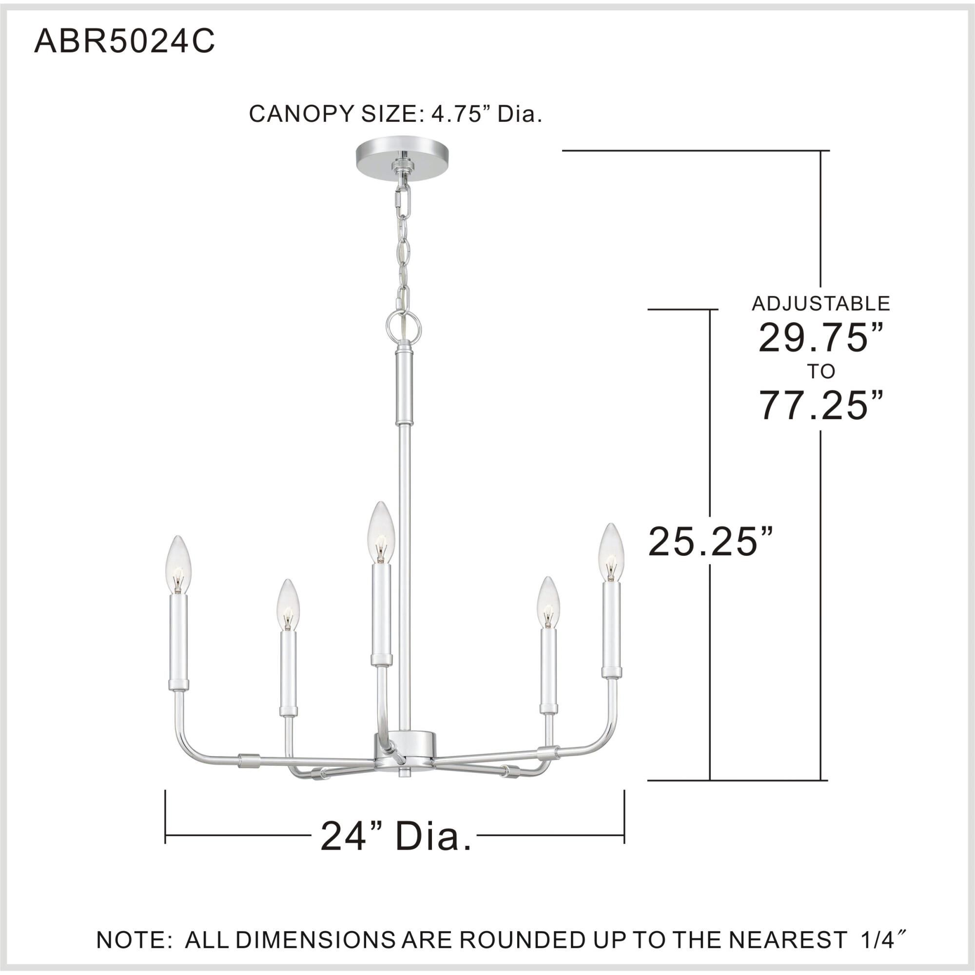 Abner 24 Inch 5 Light Chandelier by Quoizel