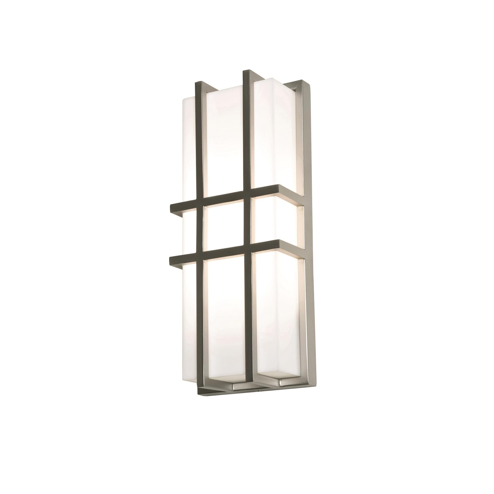 Shown in Satin Nickel finish and White Acrylic shade