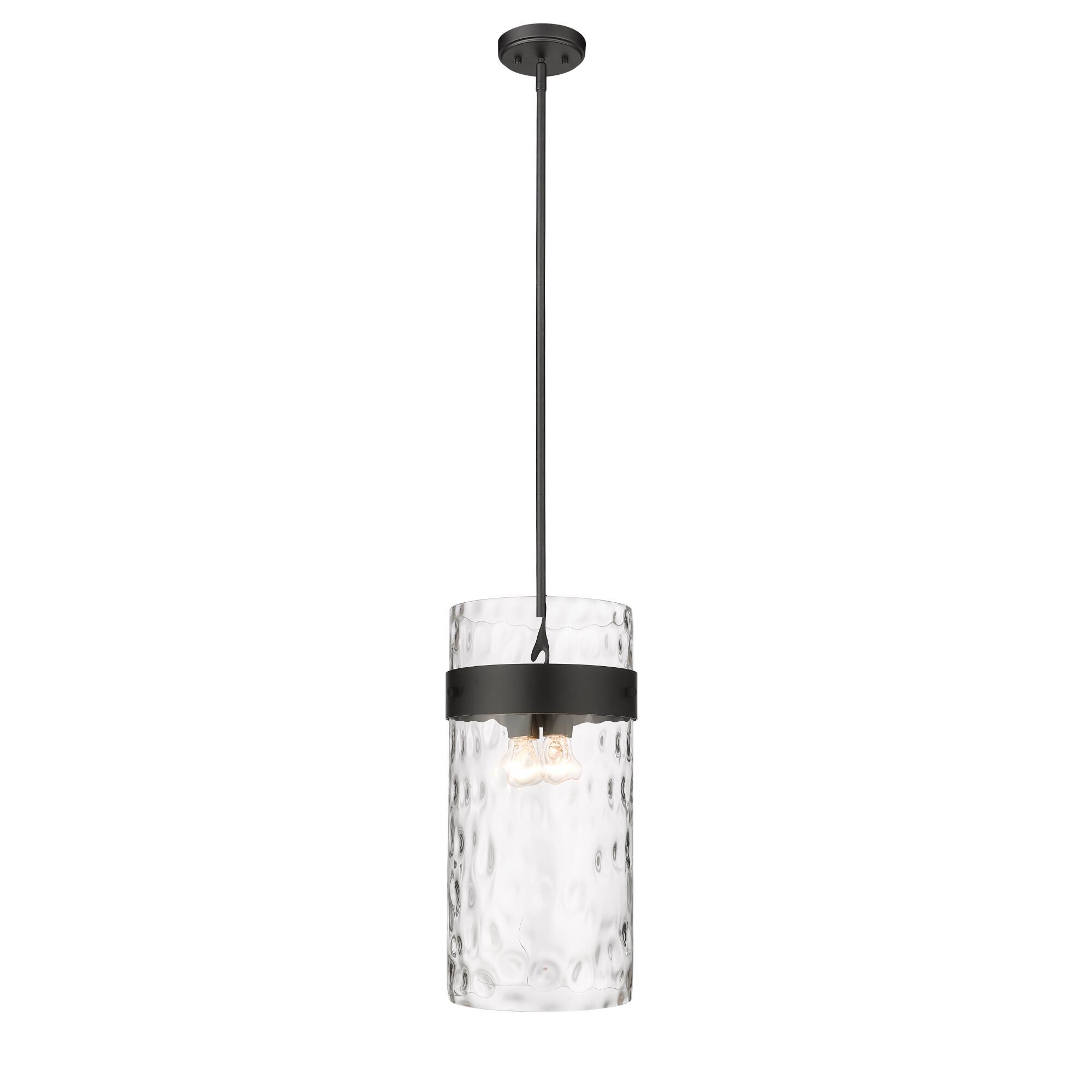 Shown in Matte Black finish and Glass shade