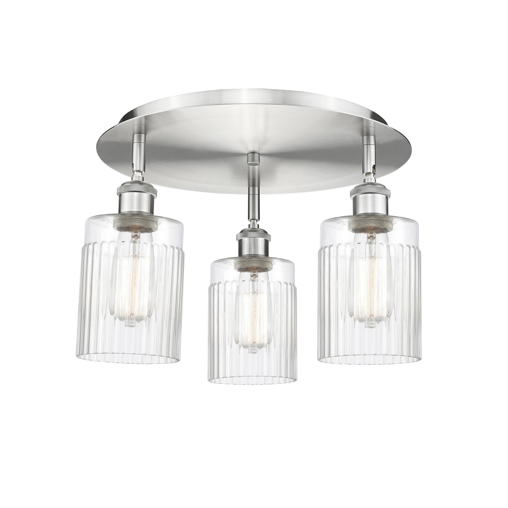 Shown in Satin Nickel finish and Clear glass