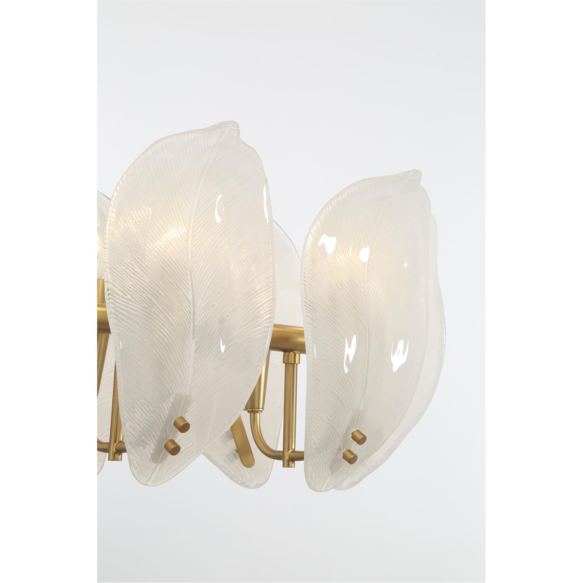 Shown in Legacy Brass finish and White Handmade glass
