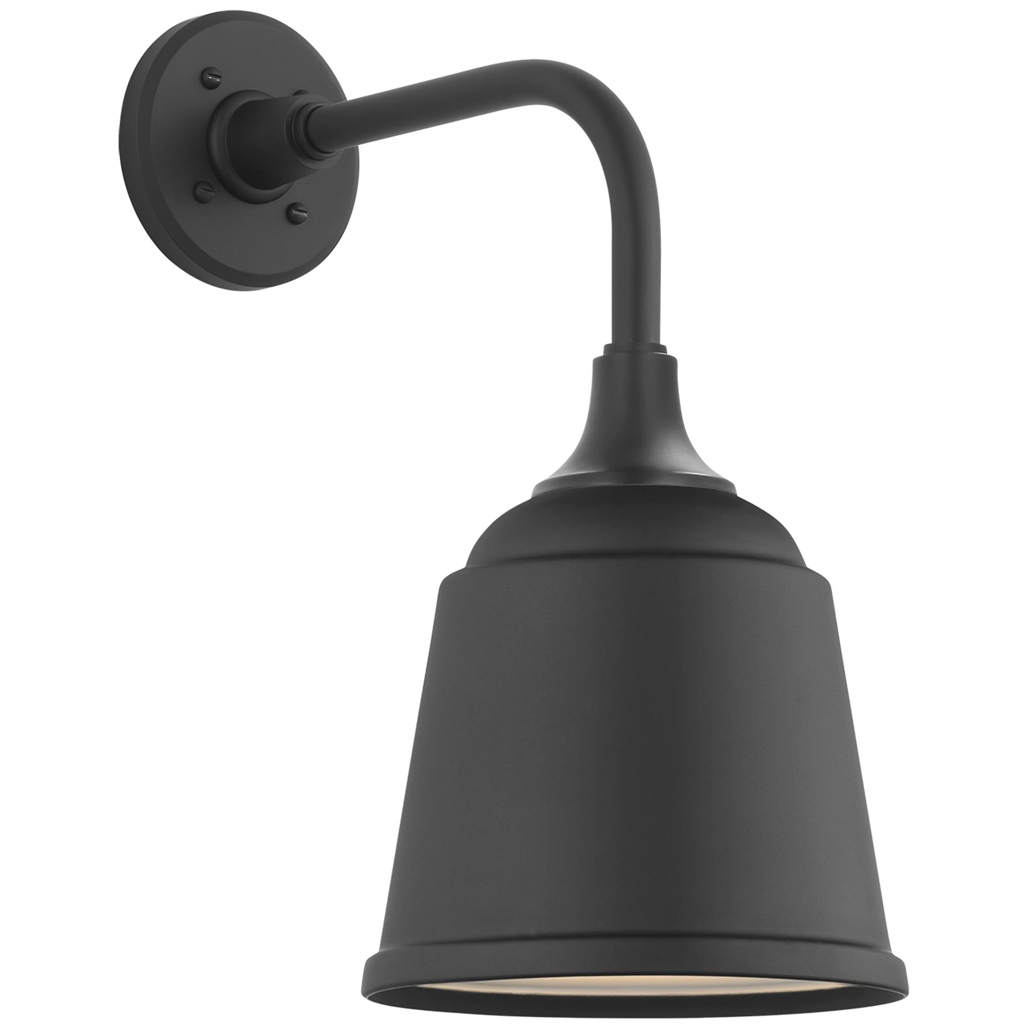 Shown in Matte Black finish and Matte Black Rockhouse shade