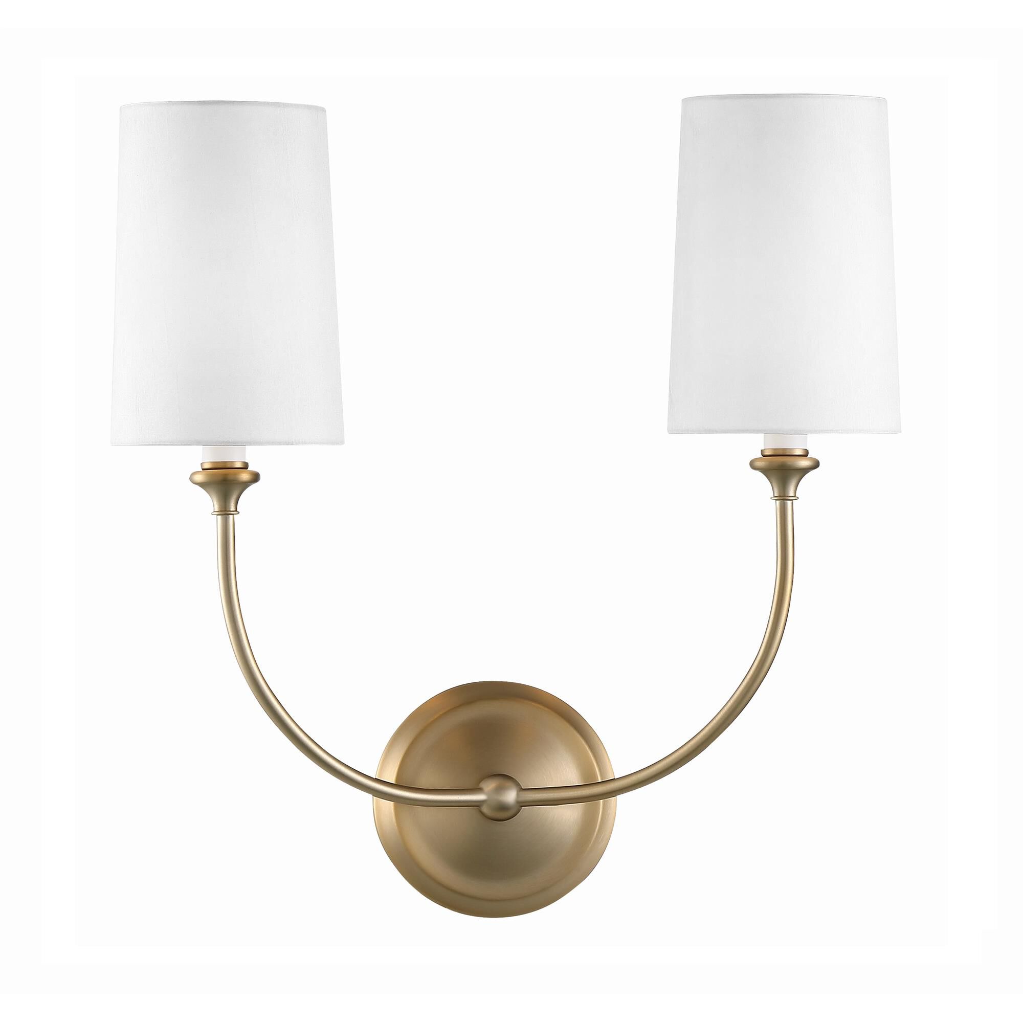 Shown in Vibrant Gold finish and Silk glass and White shade