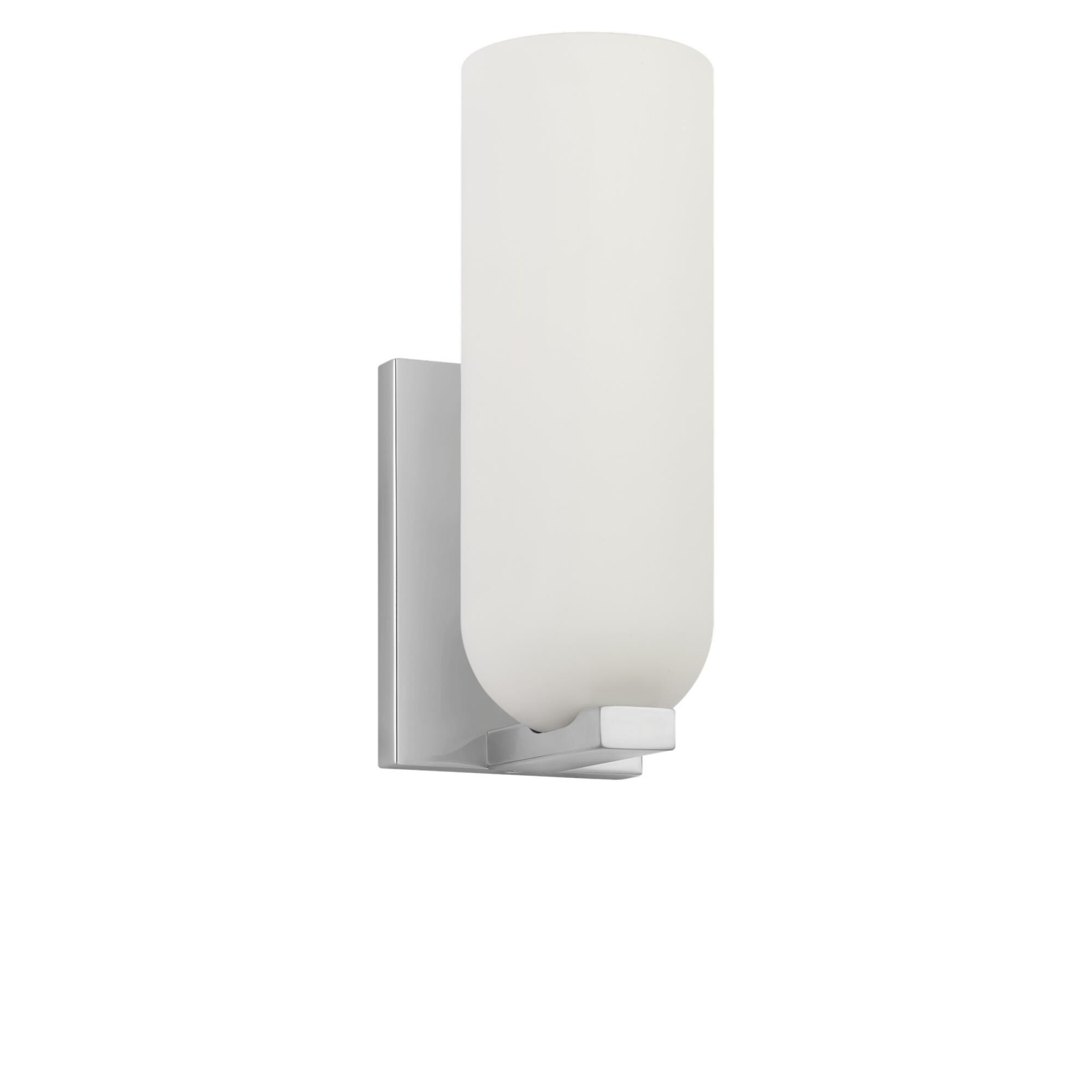 Shown in Chrome finish and Etched White glass