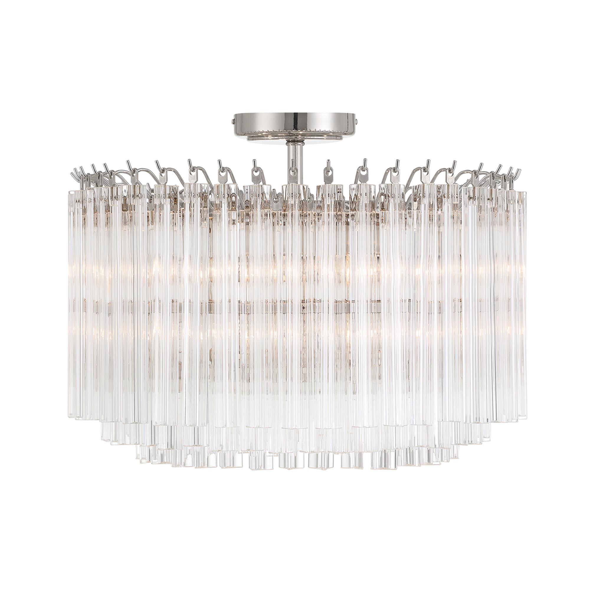 Shown in Polished Nickel finish and Triedri Clear crystal