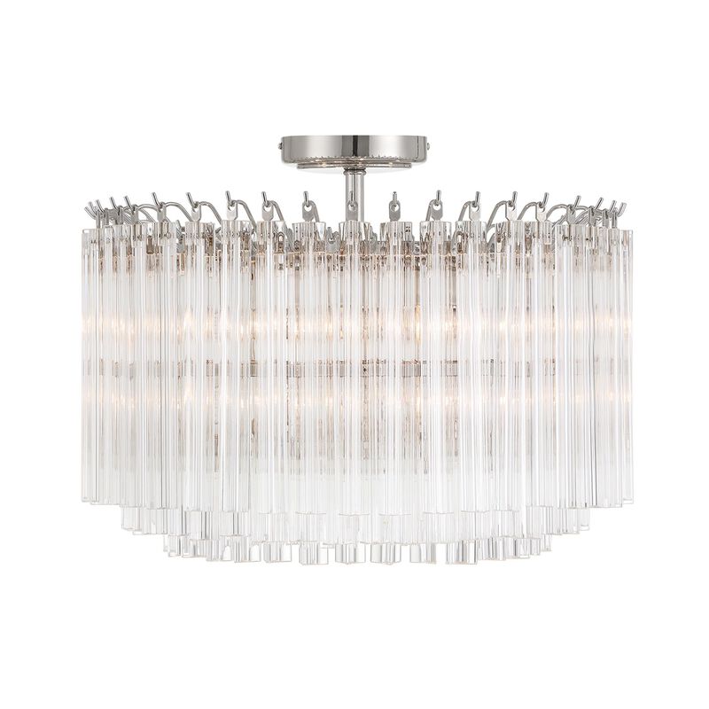 Lofton 18 Inch 5 Light Semi Flush Mount by Crystorama