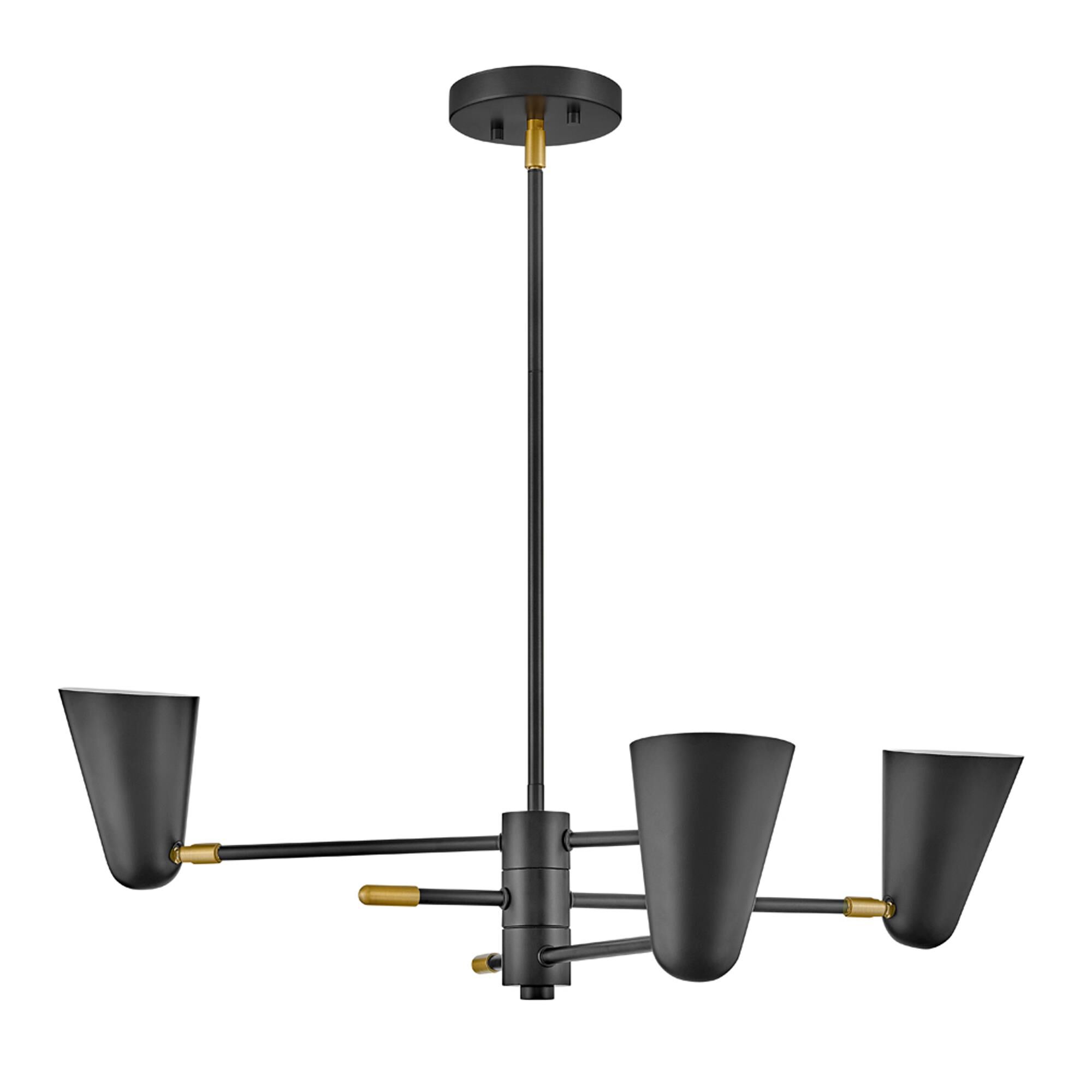 Shown in Black finish and Lacquered Brass accent