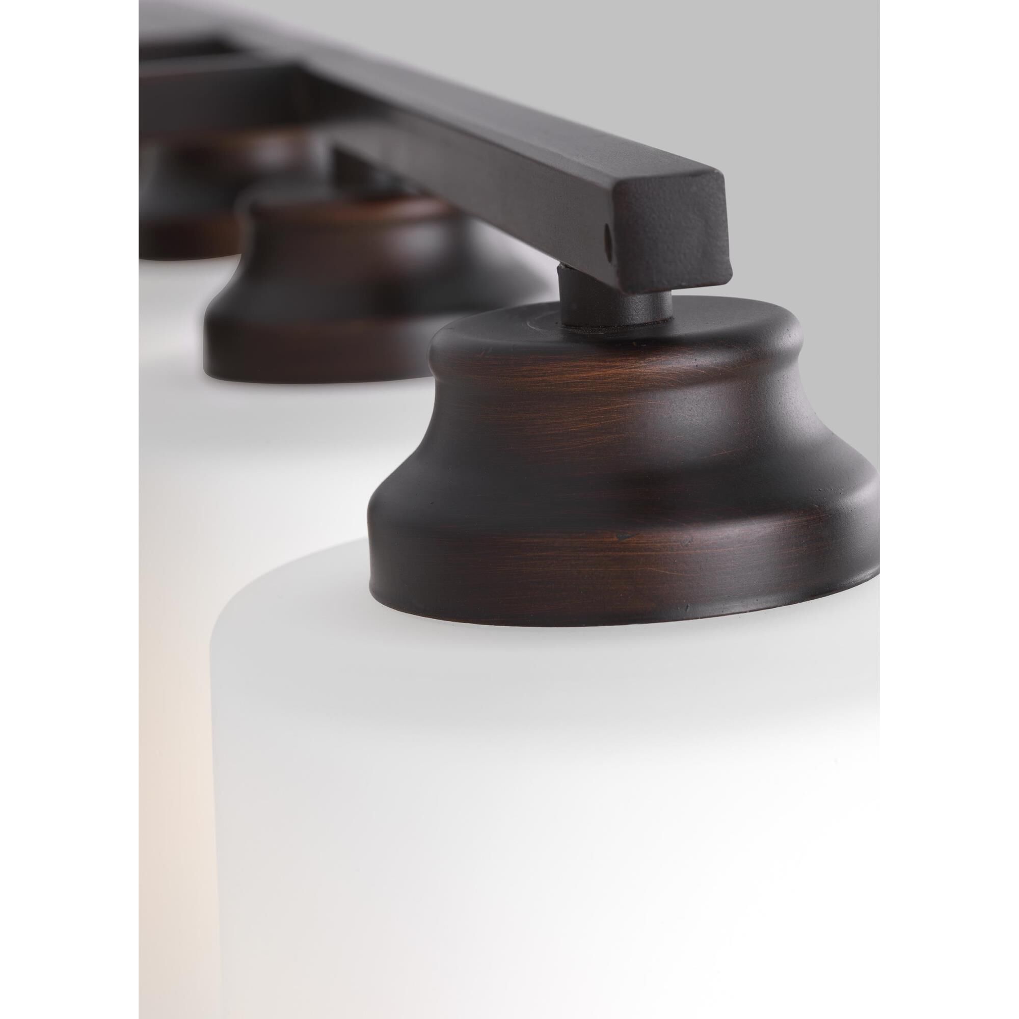 Shown in Bronze finish and Etched / White Inside Glass s shade