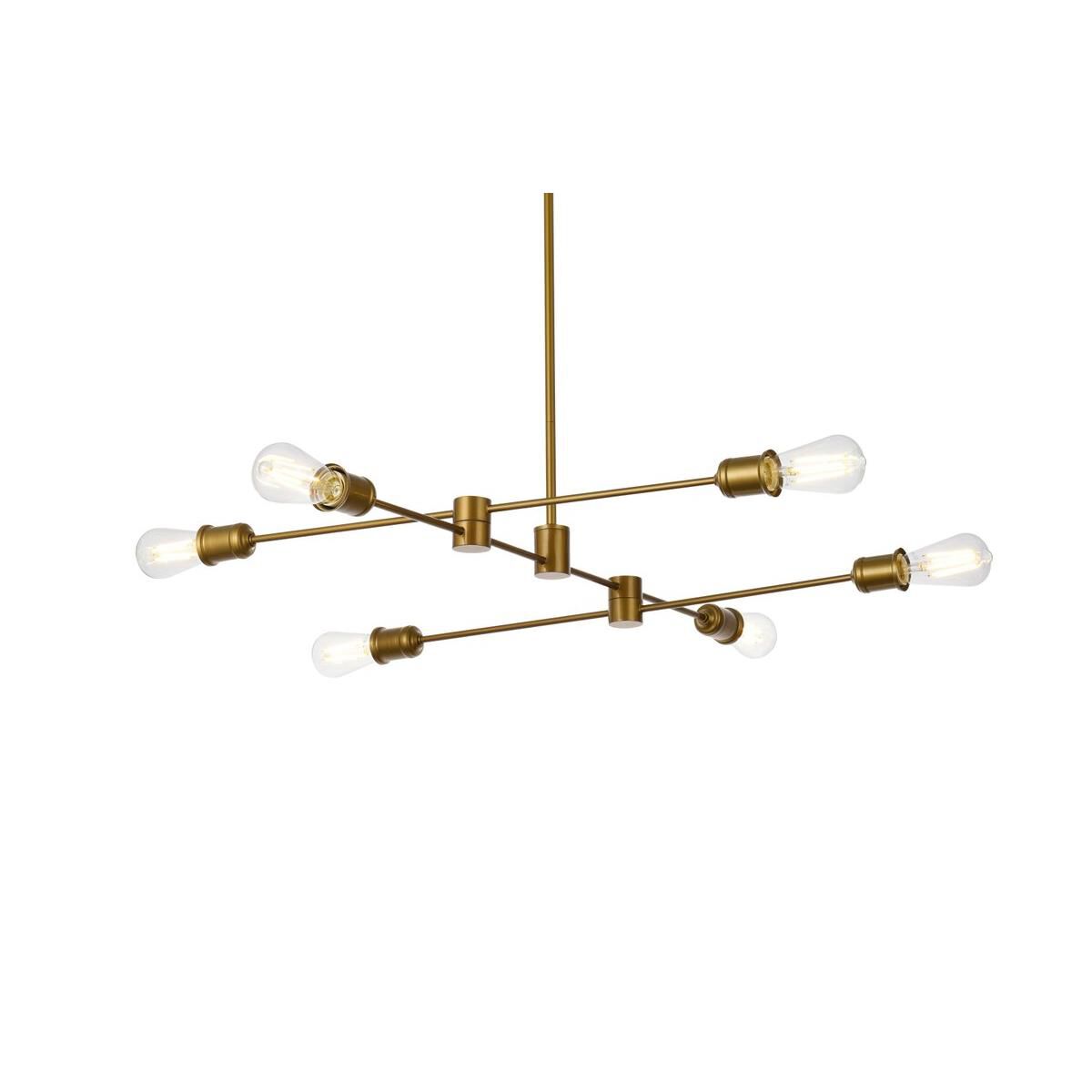 Xavier 35 Inch 6 Light Linear Suspension Light by Elegant Lighting