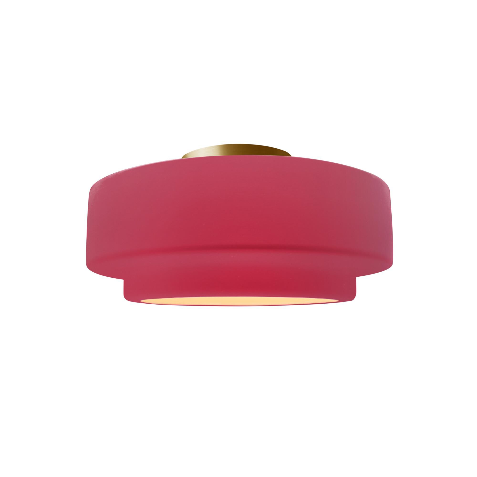 Shown in Brushed Brass finish and Cerise shade