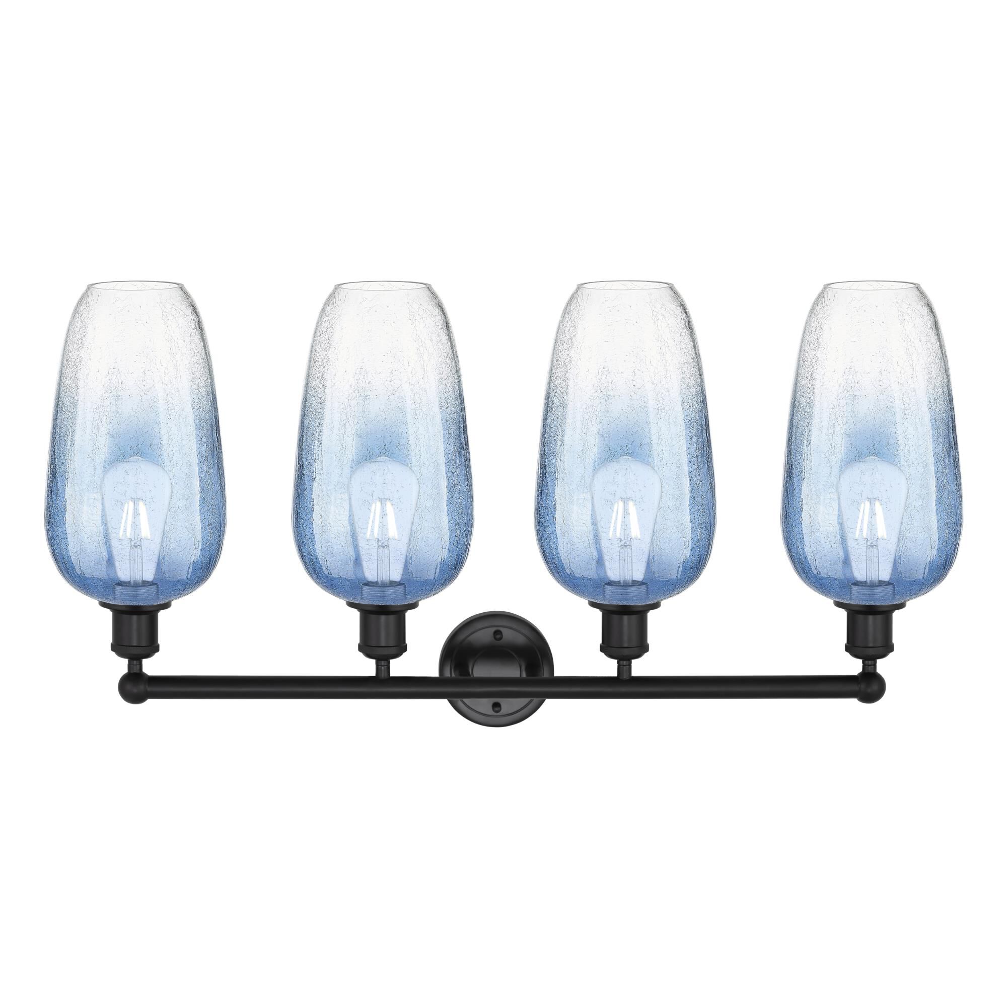 Shown in Matte Black finish and Sapphire Blue glass