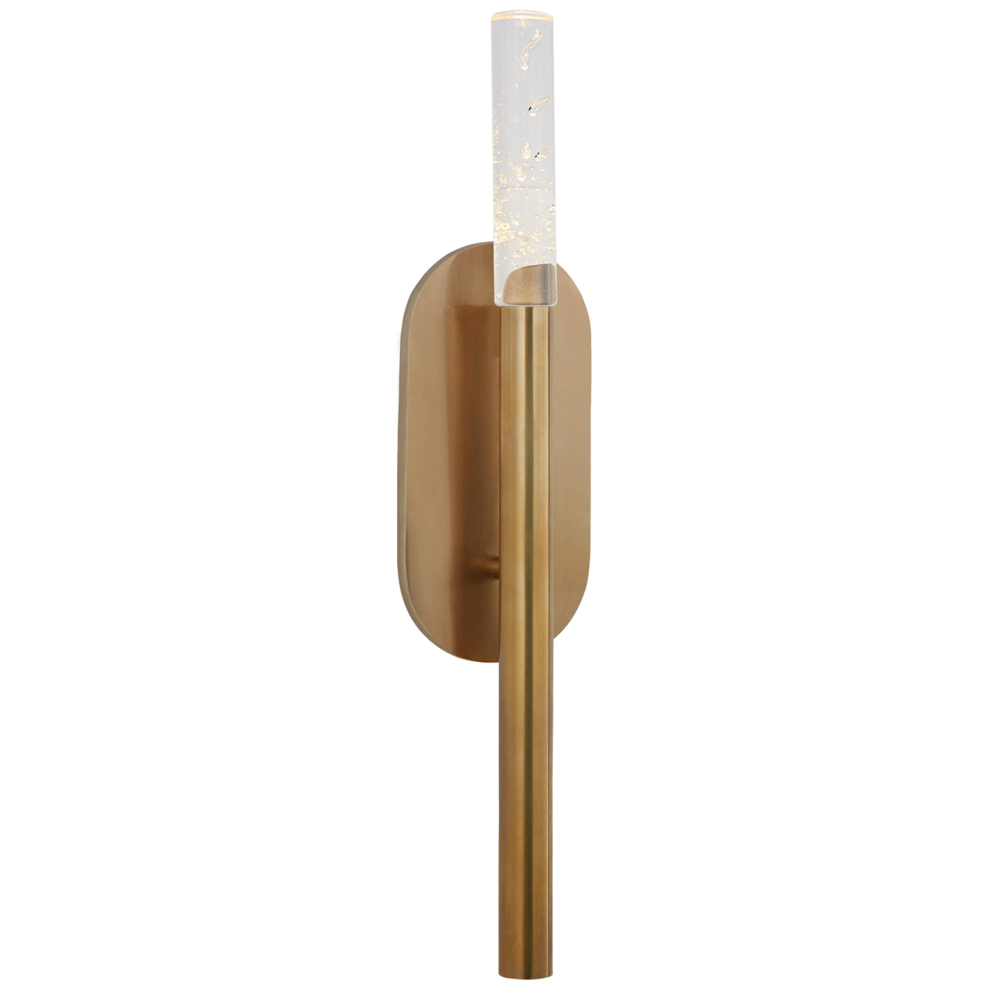 Shown in Antique-Burnished Brass finish and Seeded glass