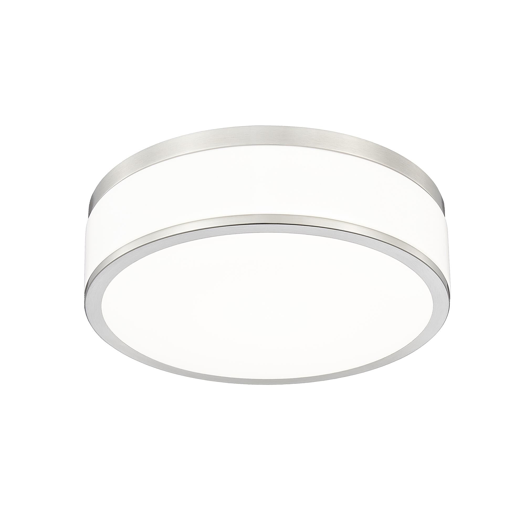 Shown in Brushed Nickel finish and Frosted glass and Frosted shade