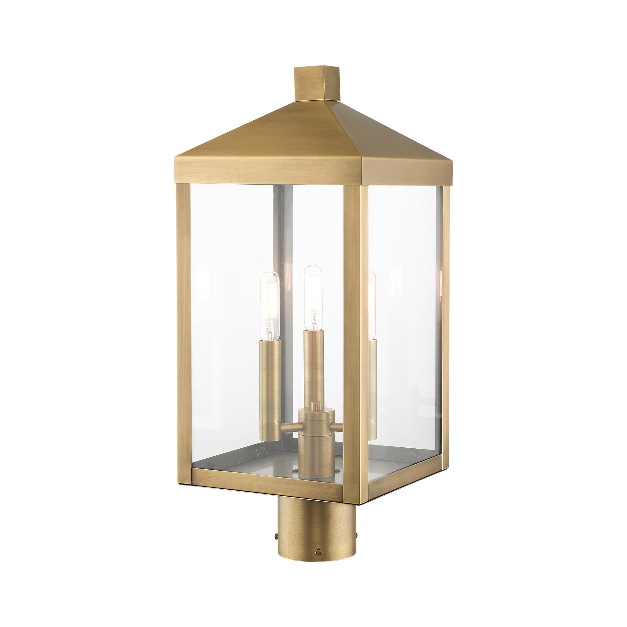 Nyack 19 Inch Tall 3 Light Outdoor Post Lamp by Livex Lighting