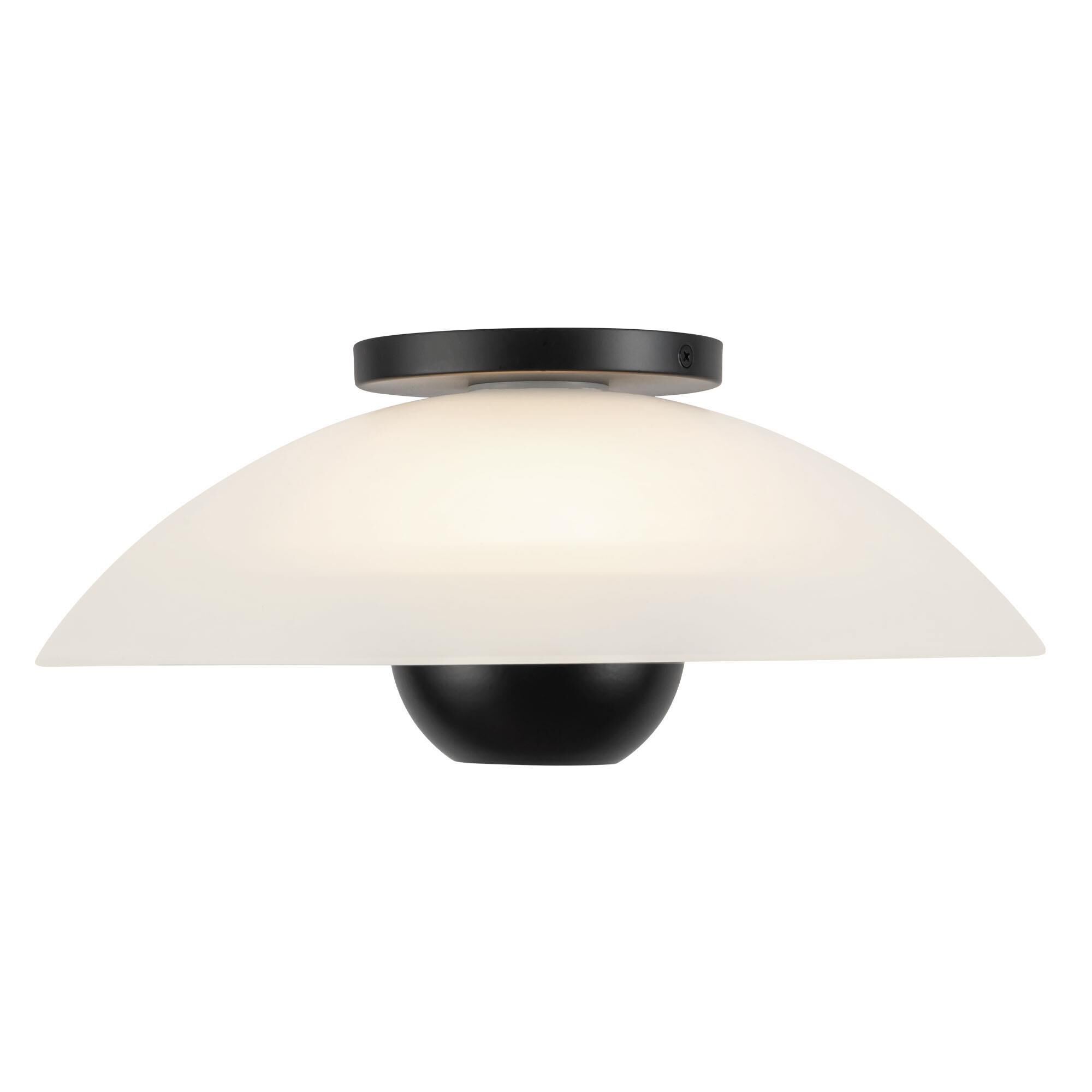 Shown in Black finish and Matte Opal Glass shade