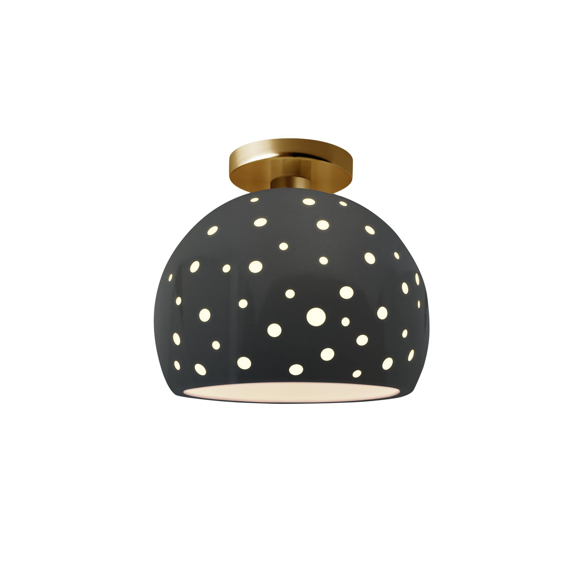 Perforated Globe 10 Inch Semi Flush Mount by Justice Design Group