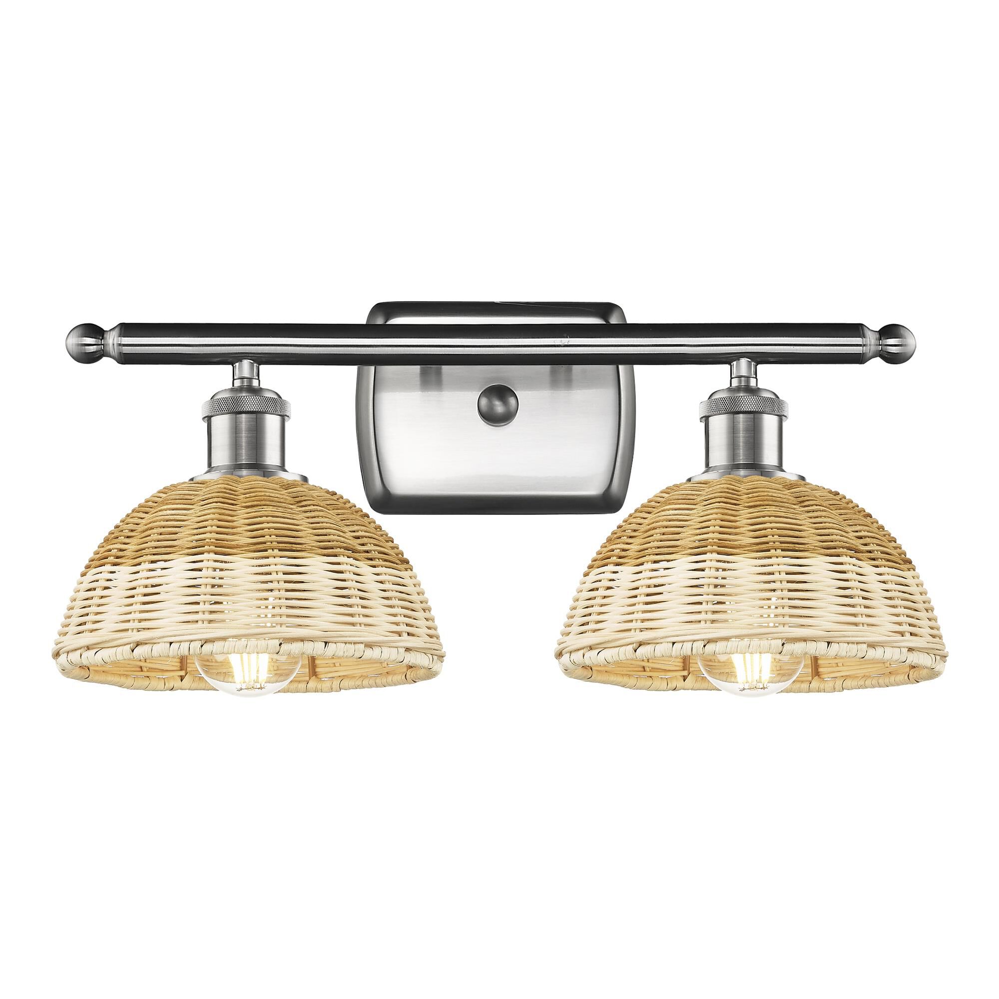 Shown in Brushed Satin Nickel finish and Natural shade