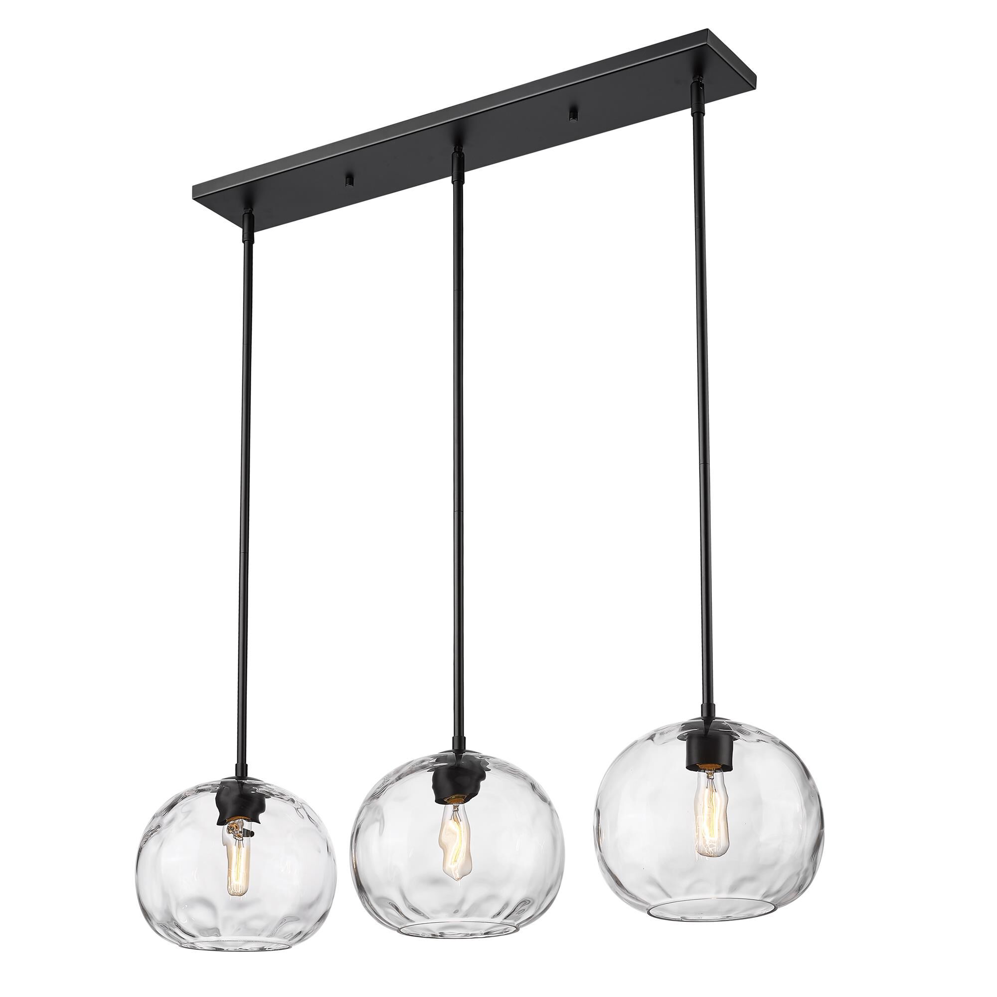 Shown in Matte Black finish and Clear glass and Clear shade