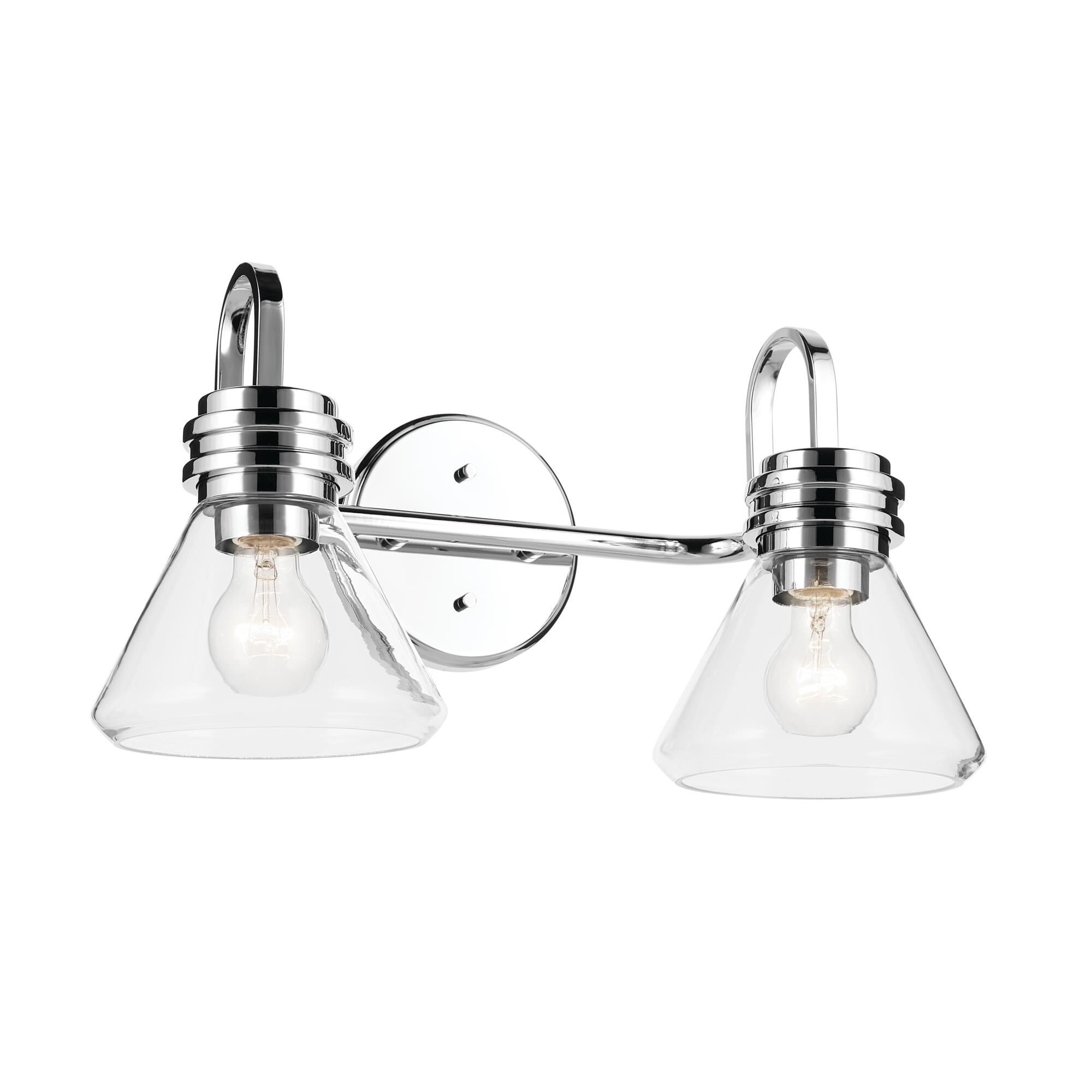 Shown in Chrome finish and Clear glass