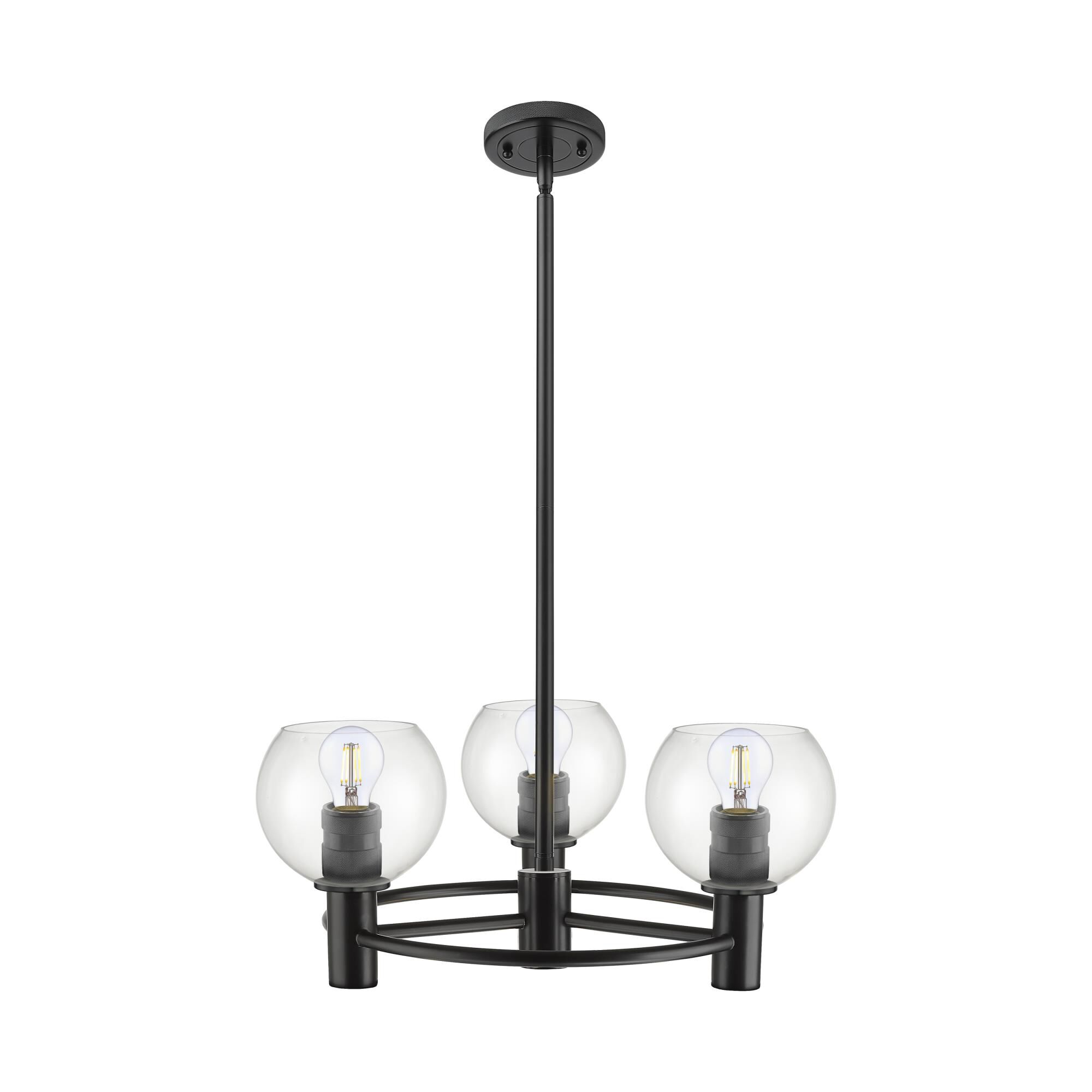 Shown in Matte Black finish and Clear shade