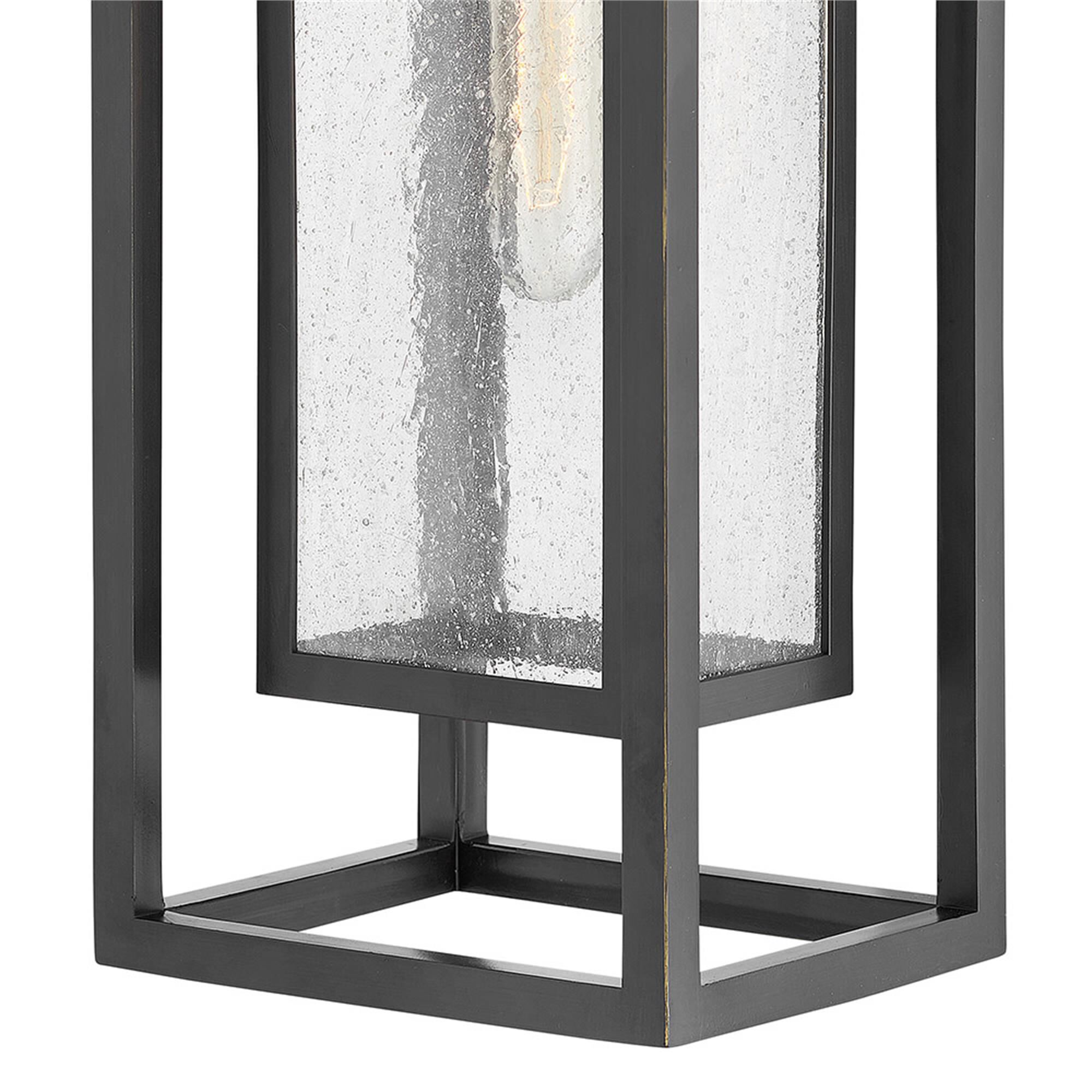 Shown in Oil Rubbed Bronze finish and Clear Seedy glass