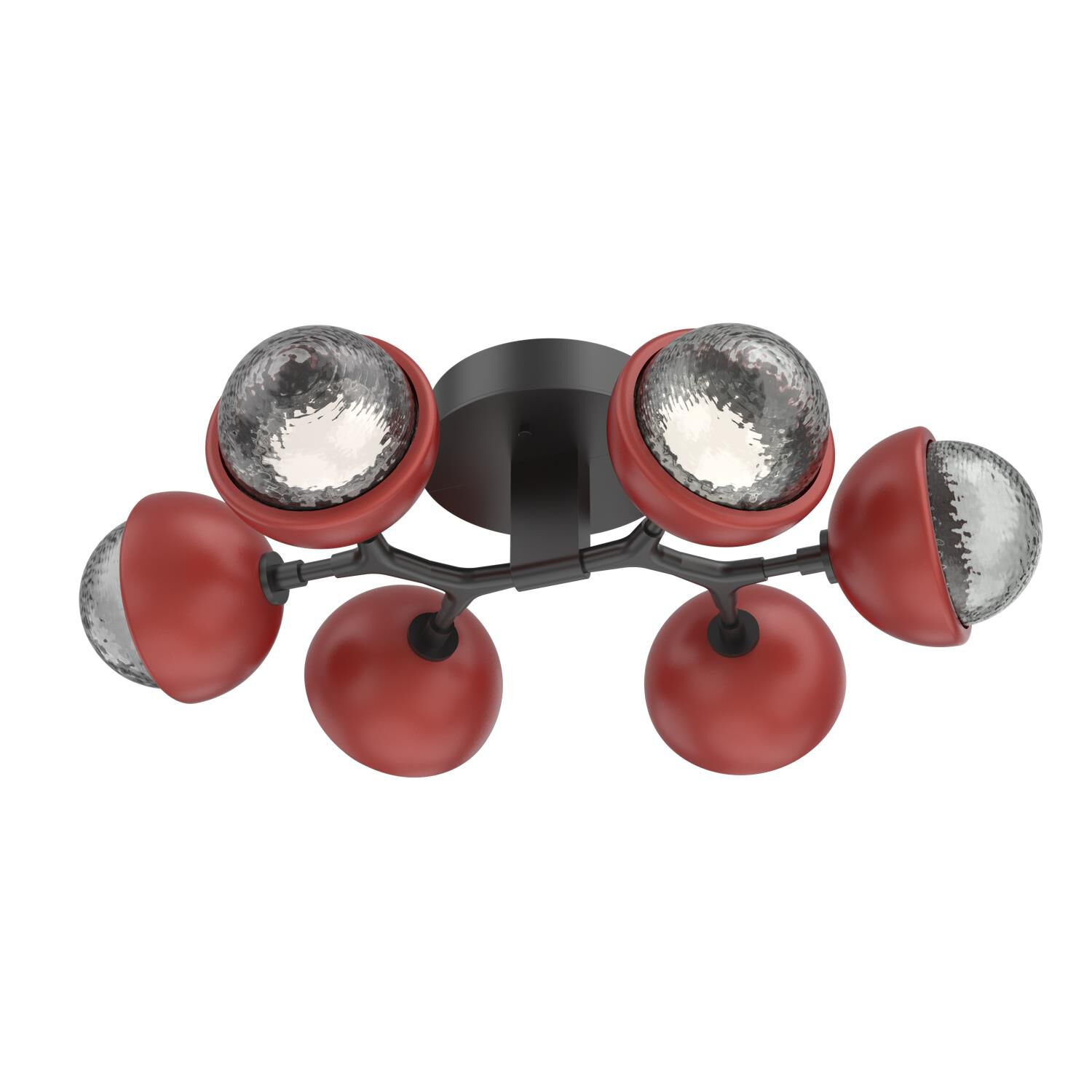 Shown in Matte Black finish and Smoke glass and Cinnamon Red accent