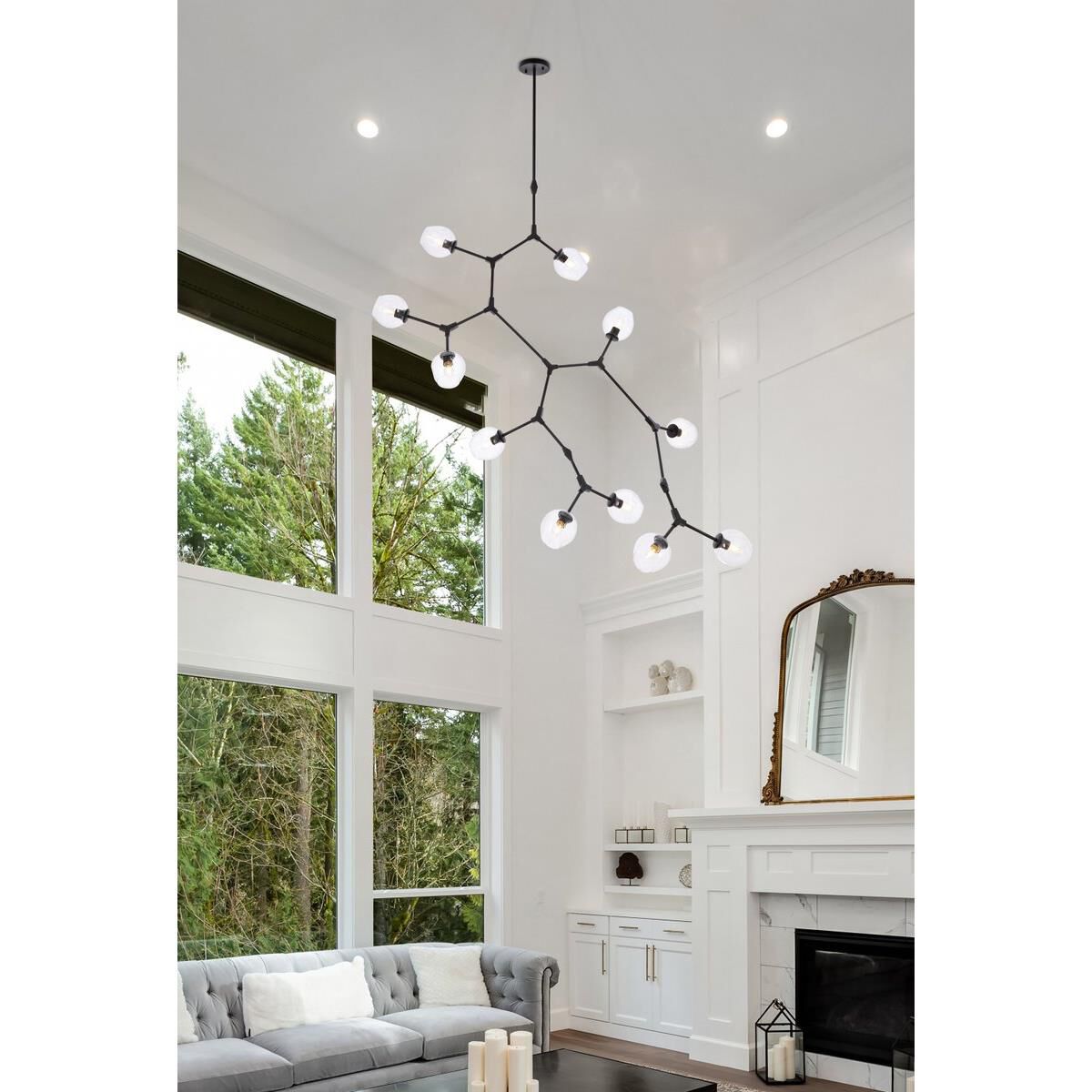 Shown in Black finish and Clear glass